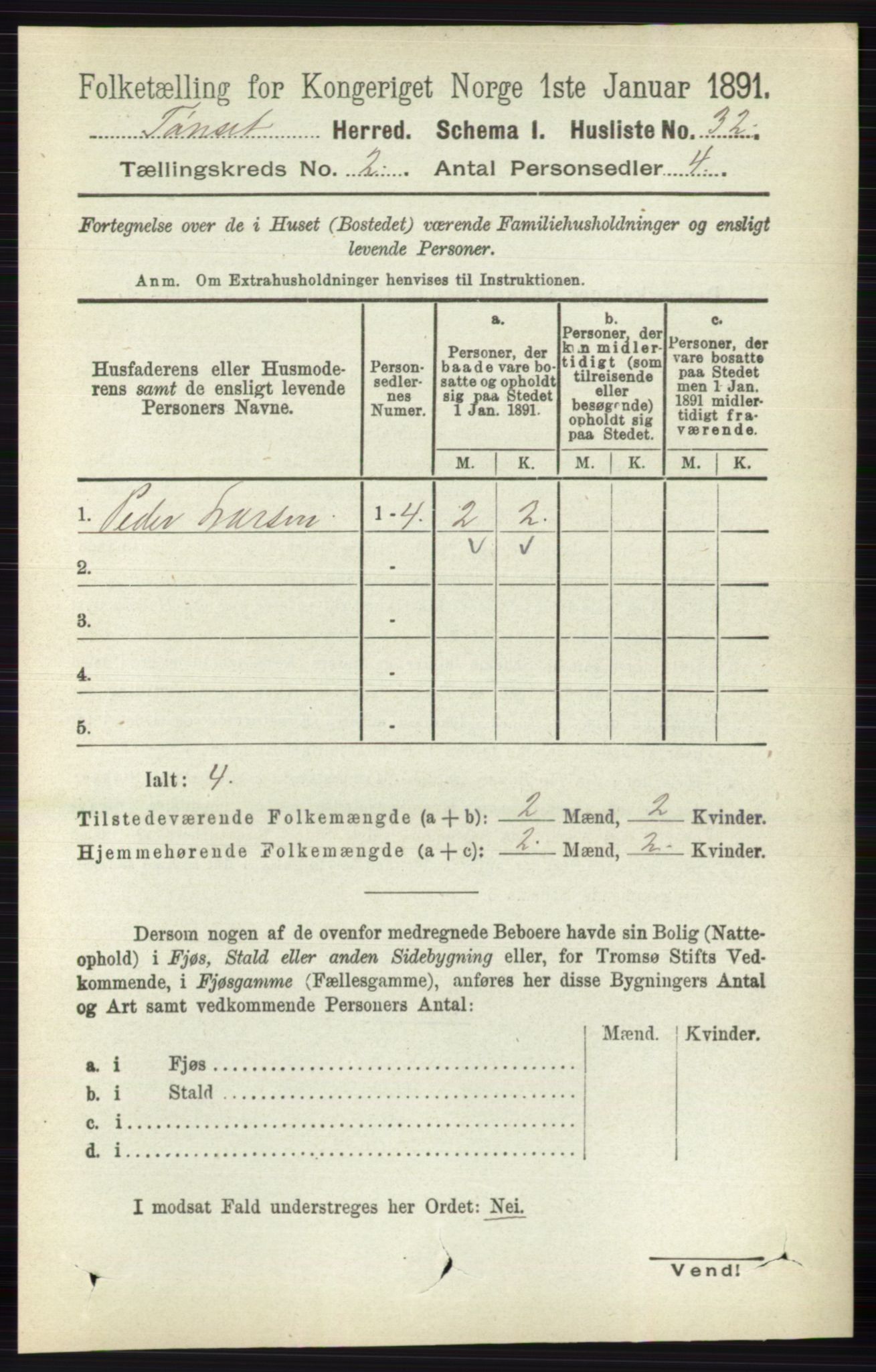 RA, 1891 census for 0437 Tynset, 1891, p. 326