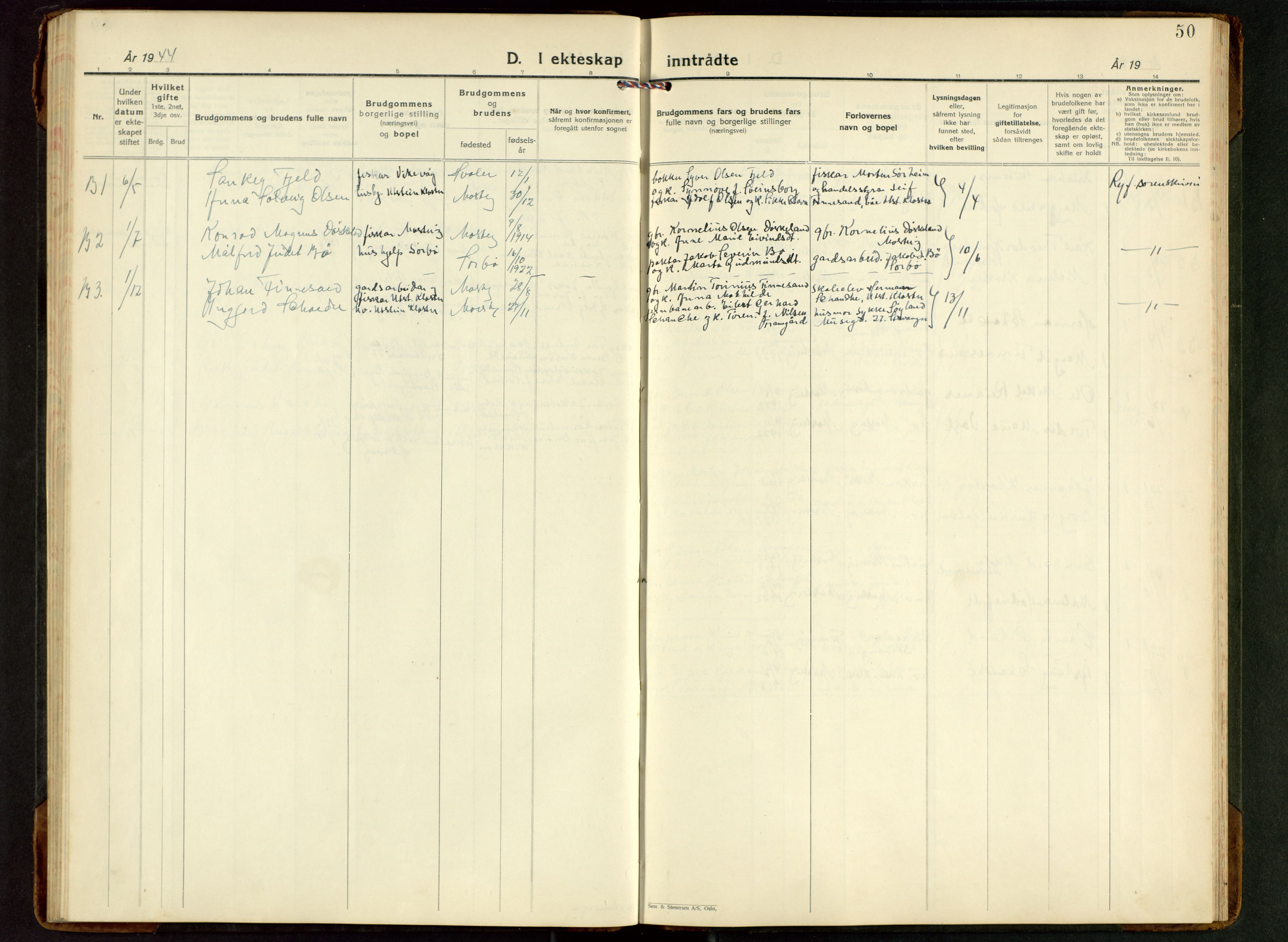 Rennesøy sokneprestkontor, AV/SAST-A -101827/H/Ha/Hab/L0017: Parish register (copy) no. B 16, 1929-1949, p. 50