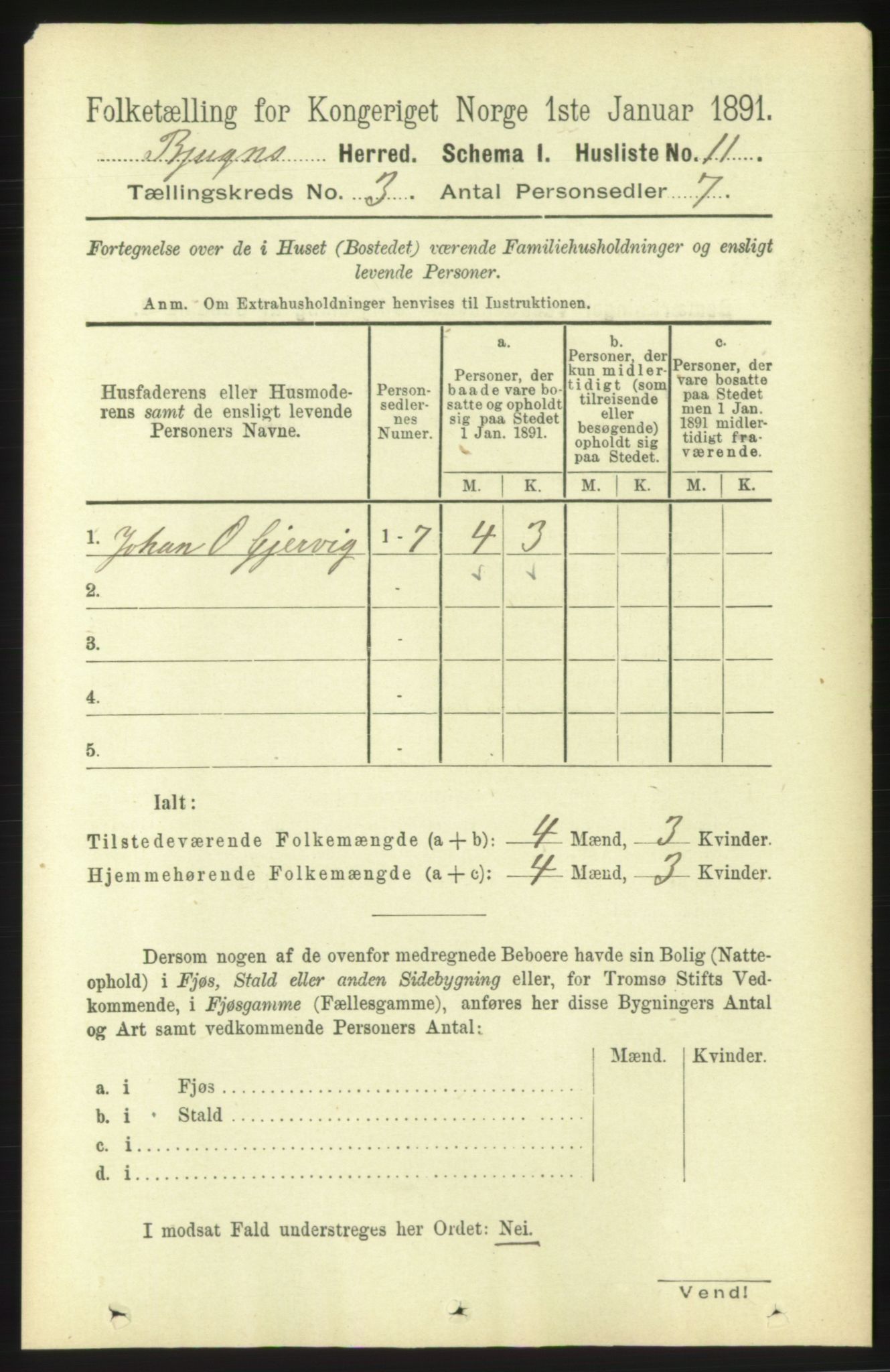 RA, 1891 census for 1627 Bjugn, 1891, p. 599