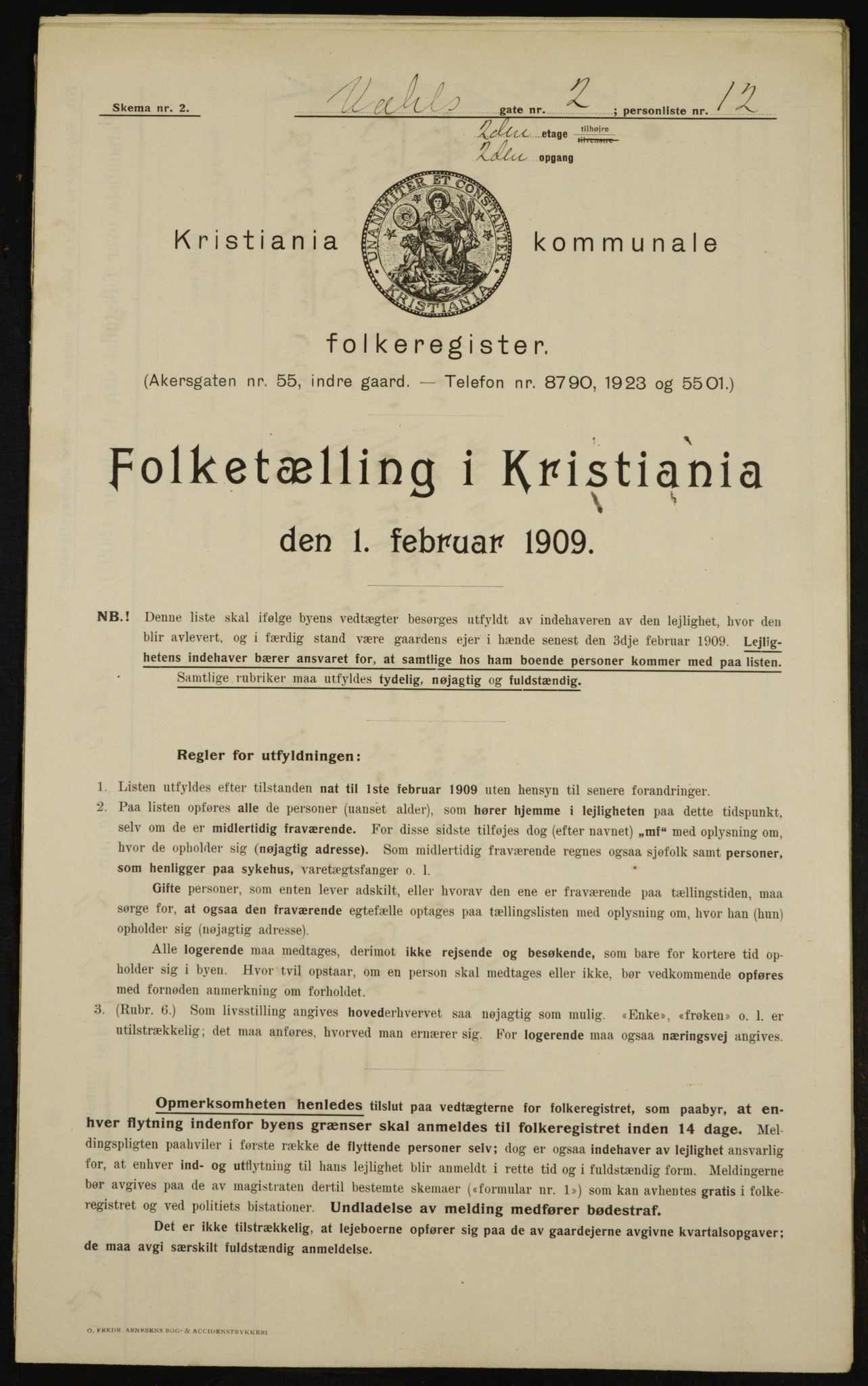 OBA, Municipal Census 1909 for Kristiania, 1909, p. 110226