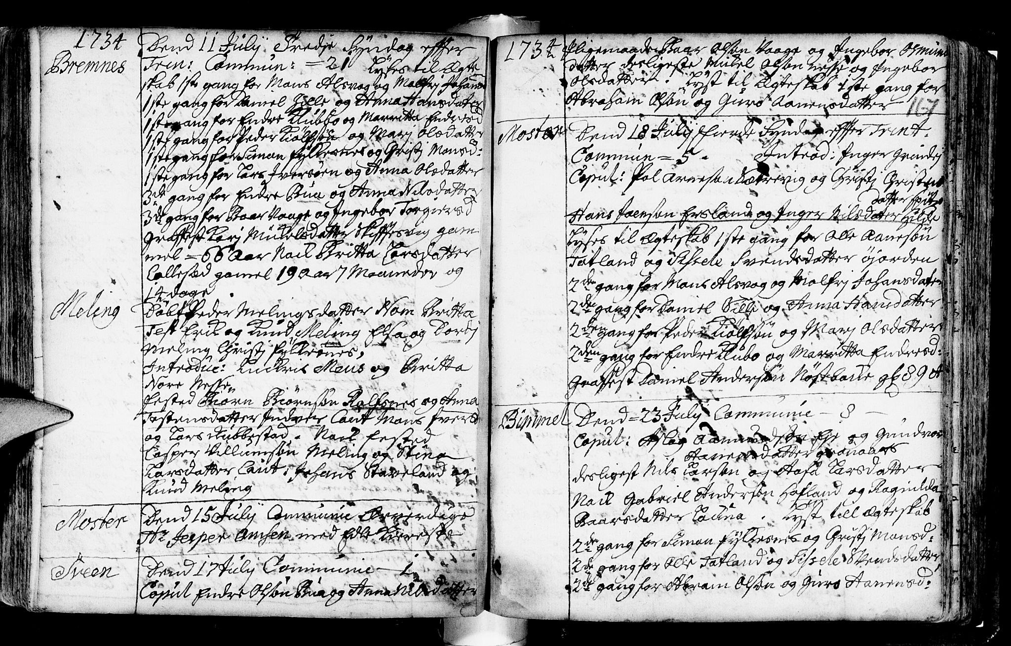 Finnås sokneprestembete, AV/SAB-A-99925/H/Ha/Haa/Haaa/L0001: Parish register (official) no. A 1, 1718-1744, p. 167