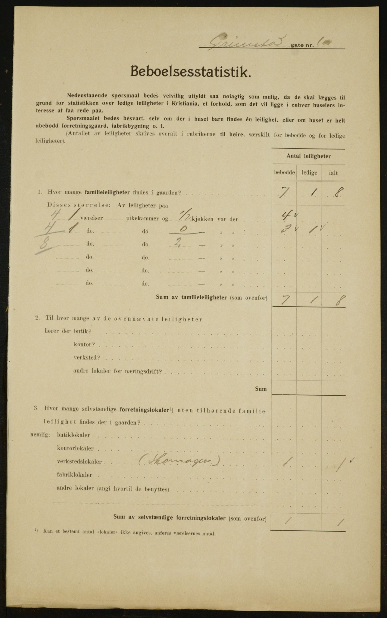 OBA, Municipal Census 1910 for Kristiania, 1910, p. 28486