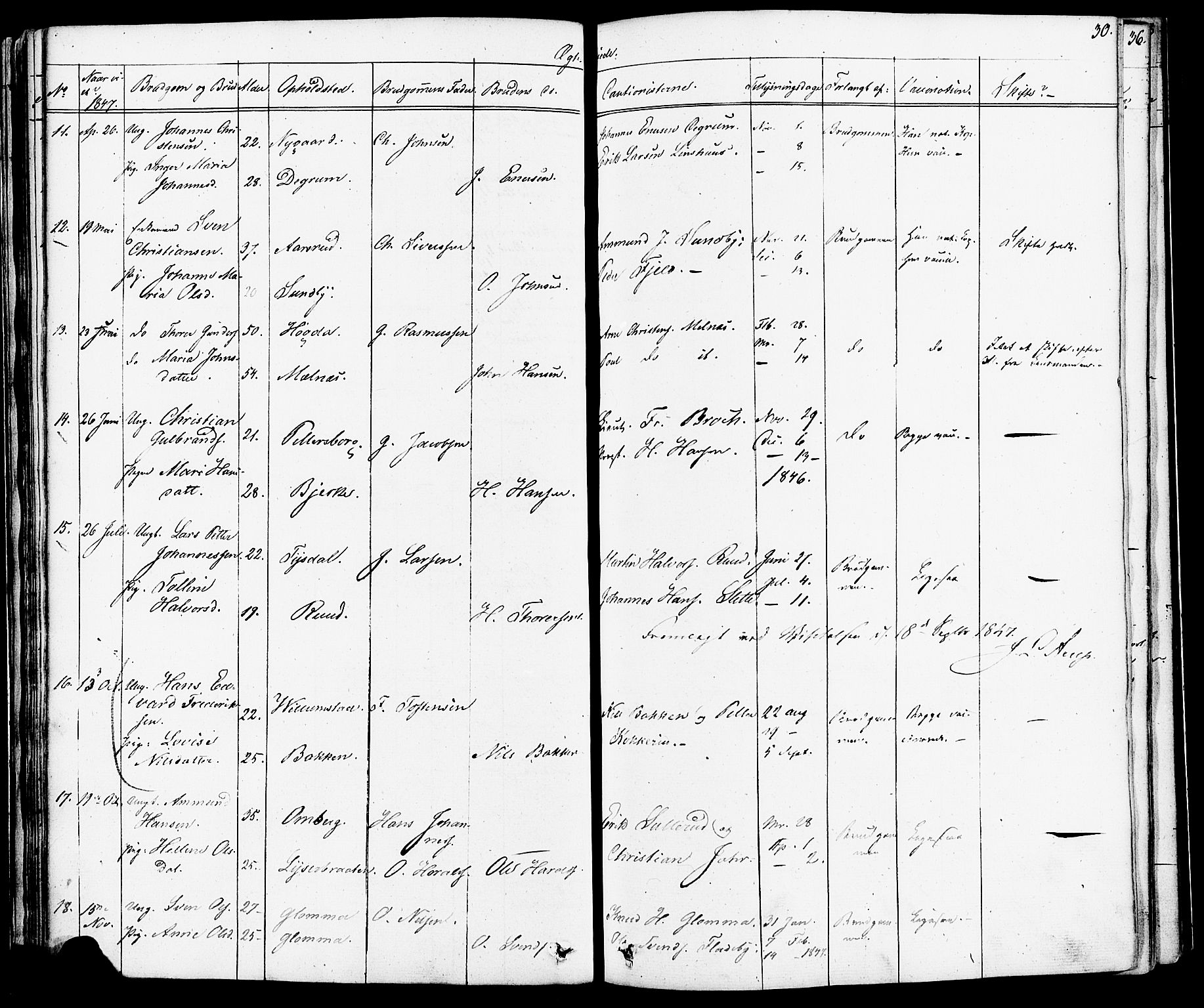 Enebakk prestekontor Kirkebøker, SAO/A-10171c/F/Fa/L0012: Parish register (official) no. I 12, 1832-1882, p. 30