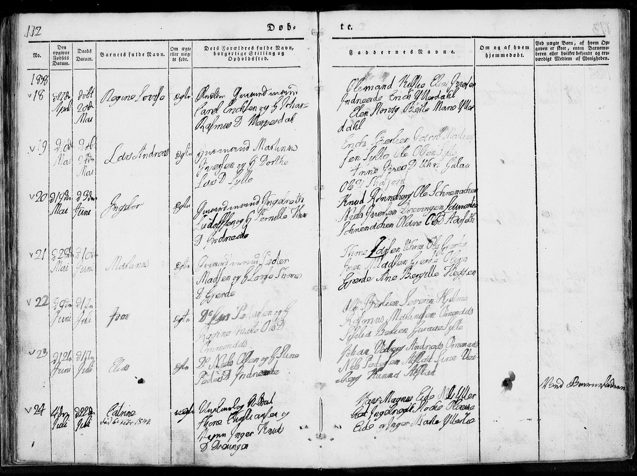 Ministerialprotokoller, klokkerbøker og fødselsregistre - Møre og Romsdal, AV/SAT-A-1454/519/L0247: Parish register (official) no. 519A06, 1827-1846, p. 112