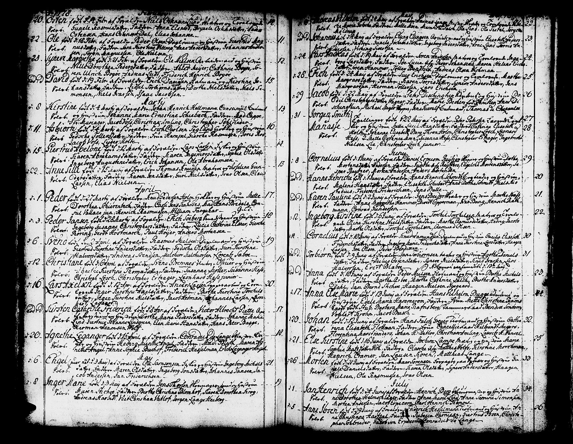 Domkirken sokneprestembete, SAB/A-74801/H/Haa/L0003: Parish register (official) no. A 3, 1758-1789, p. 204-205