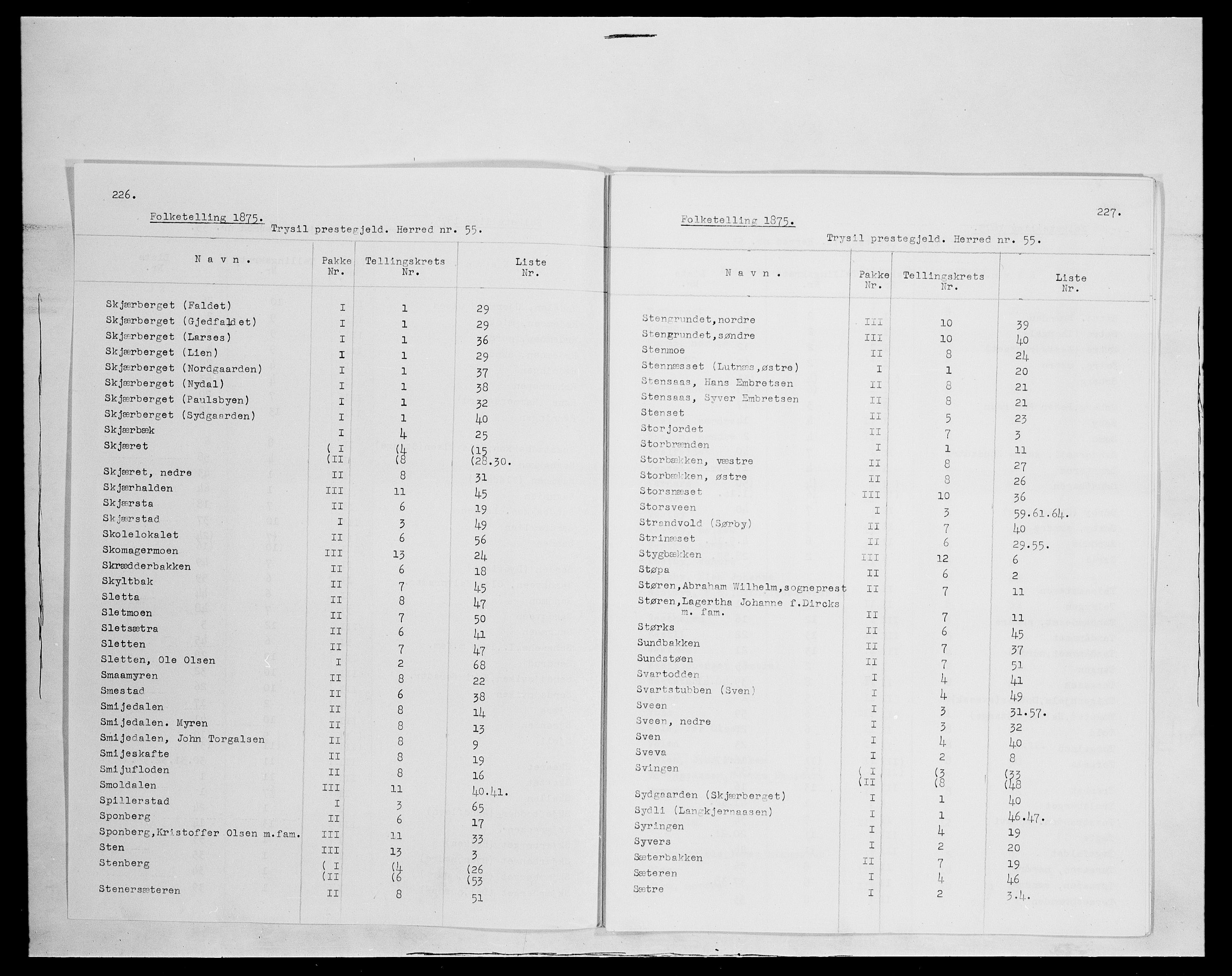 SAH, 1875 census for 0428P Trysil, 1875, p. 9