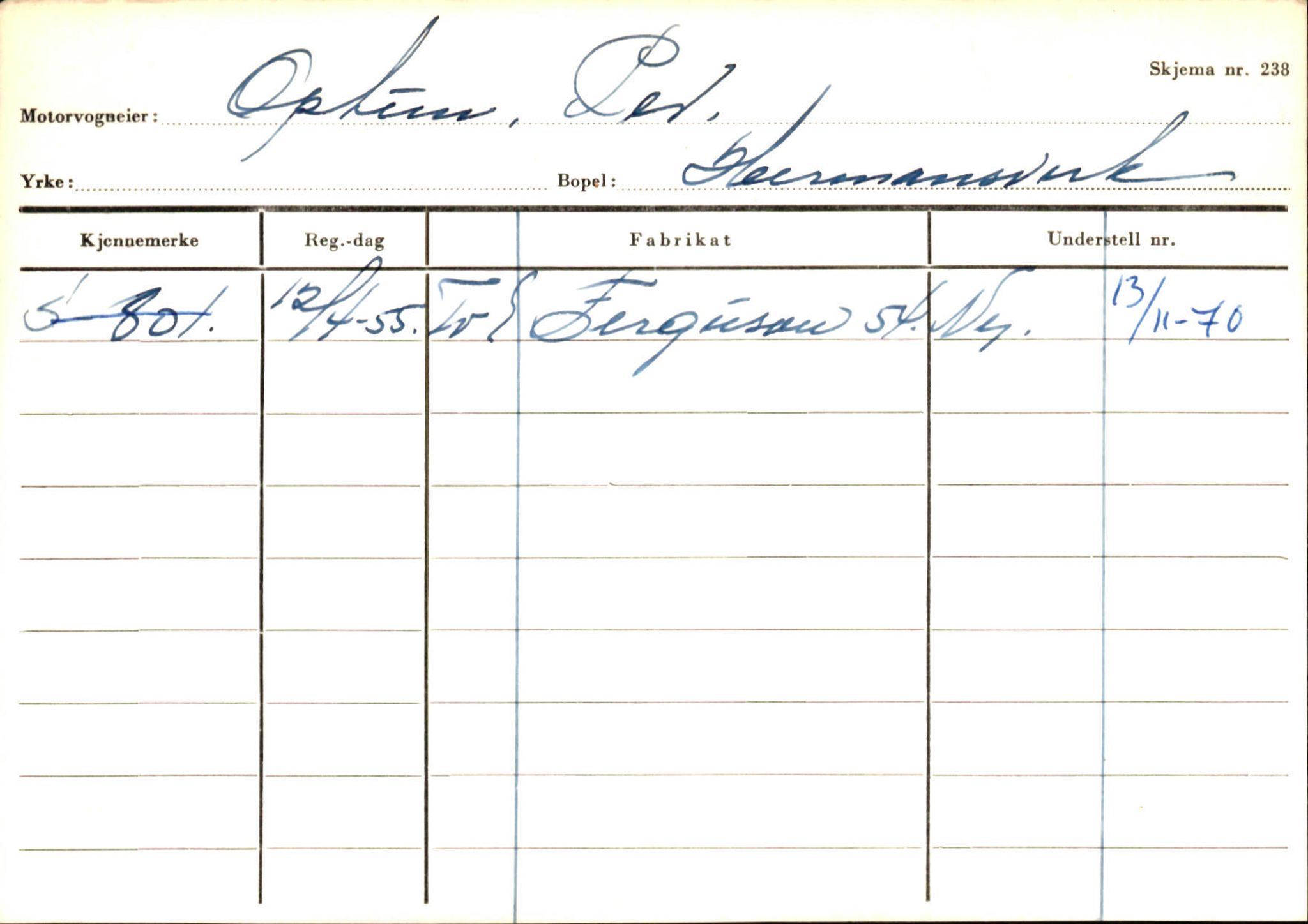 Statens vegvesen, Sogn og Fjordane vegkontor, SAB/A-5301/4/F/L0126: Eigarregister Fjaler M-Å. Leikanger A-Å, 1945-1975, p. 1926