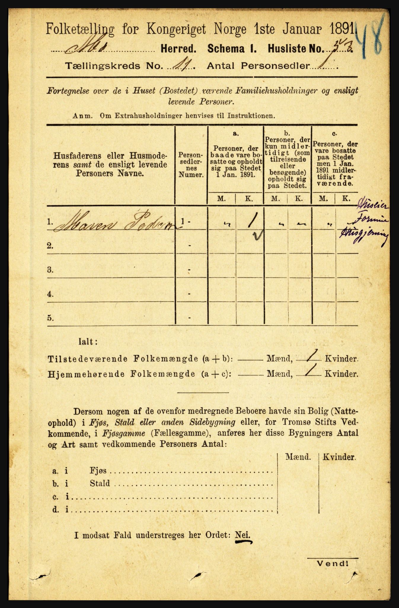 RA, 1891 census for 1833 Mo, 1891, p. 4408