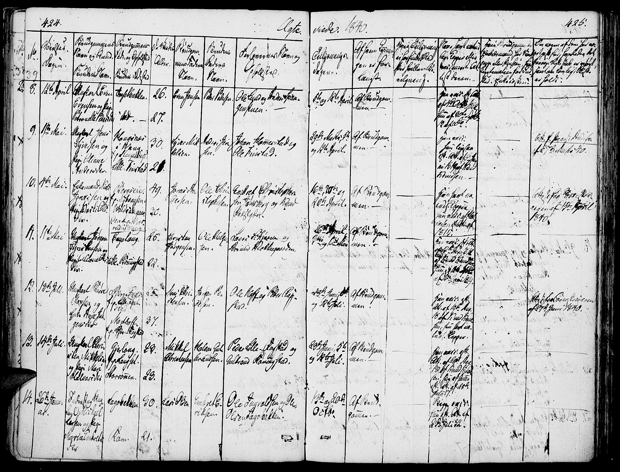 Løten prestekontor, SAH/PREST-022/K/Ka/L0006: Parish register (official) no. 6, 1832-1849, p. 424-425