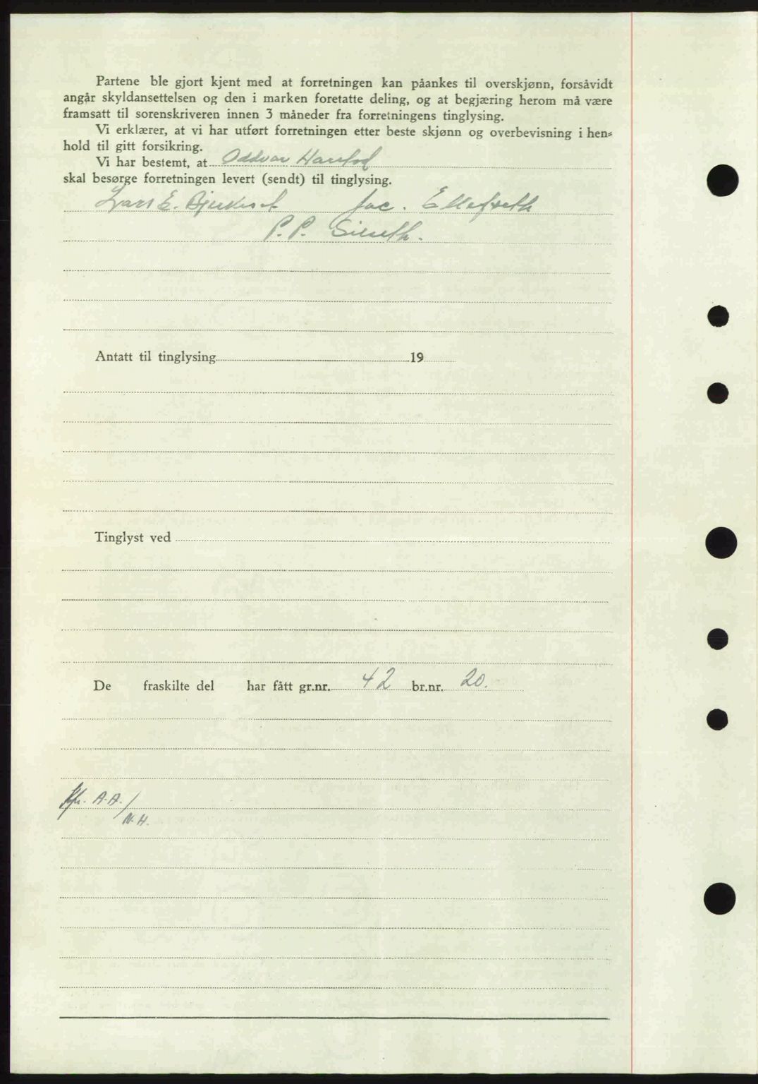 Nordmøre sorenskriveri, AV/SAT-A-4132/1/2/2Ca: Mortgage book no. A103, 1946-1947, Diary no: : 2167/1946