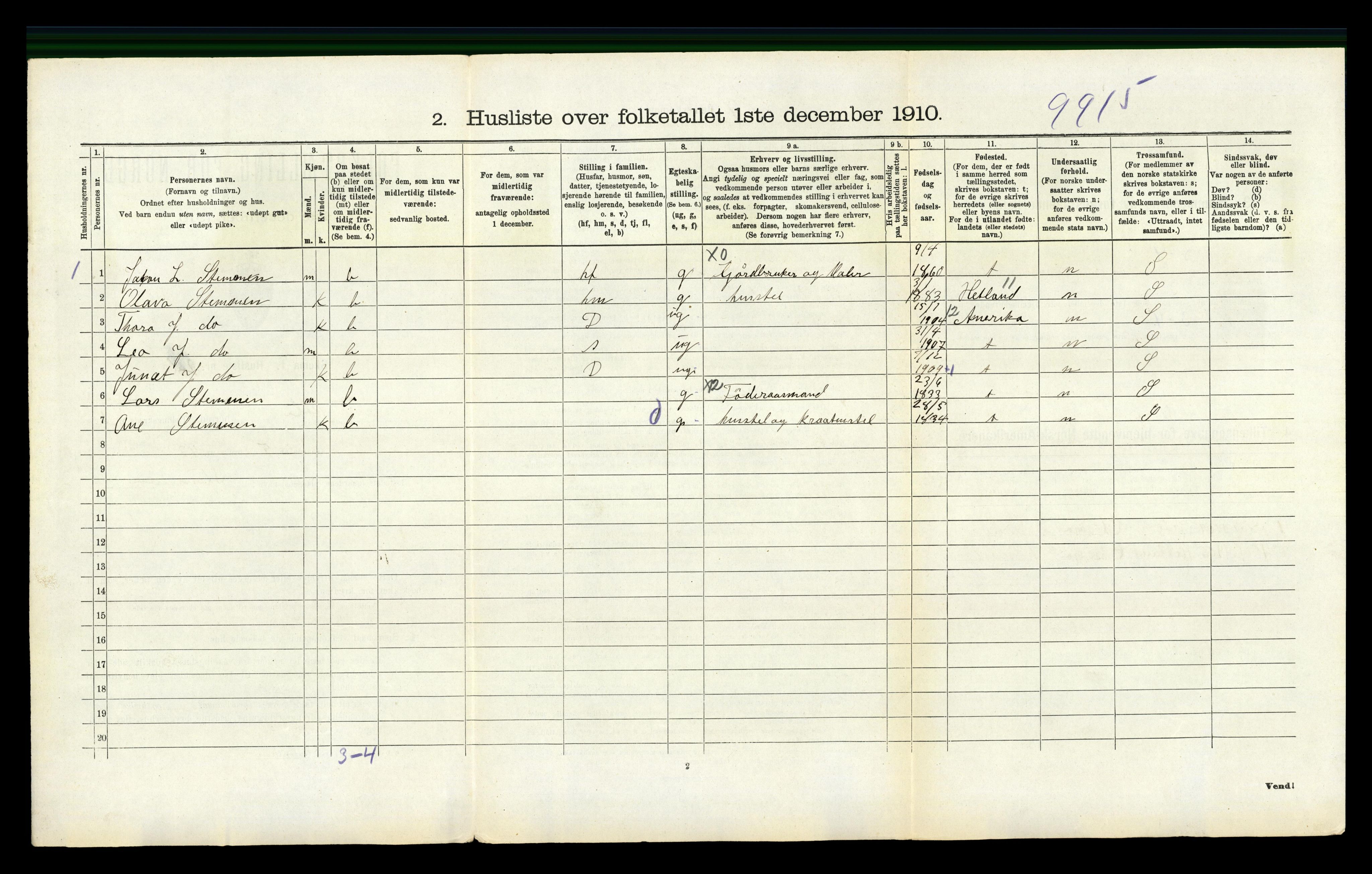 RA, 1910 census for Høle, 1910, p. 229