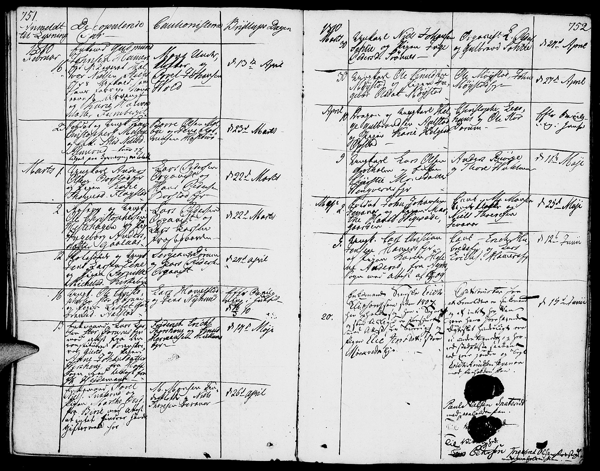 Vang prestekontor, Hedmark, SAH/PREST-008/H/Ha/Haa/L0006: Parish register (official) no. 6 /1, 1809-1827, p. 751-752