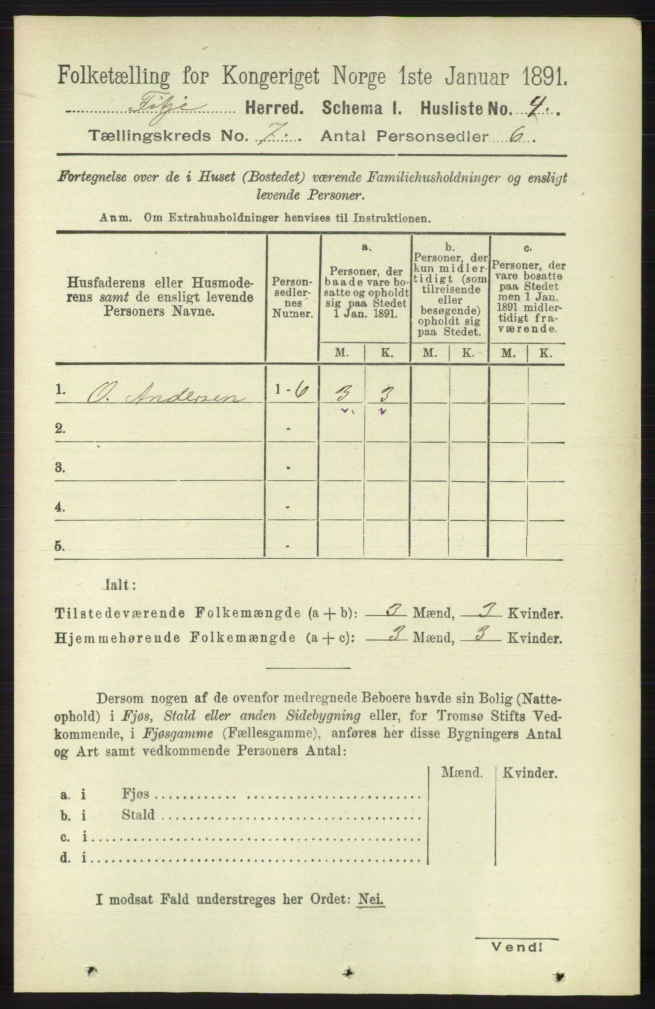 RA, 1891 census for 1222 Fitjar, 1891, p. 2749