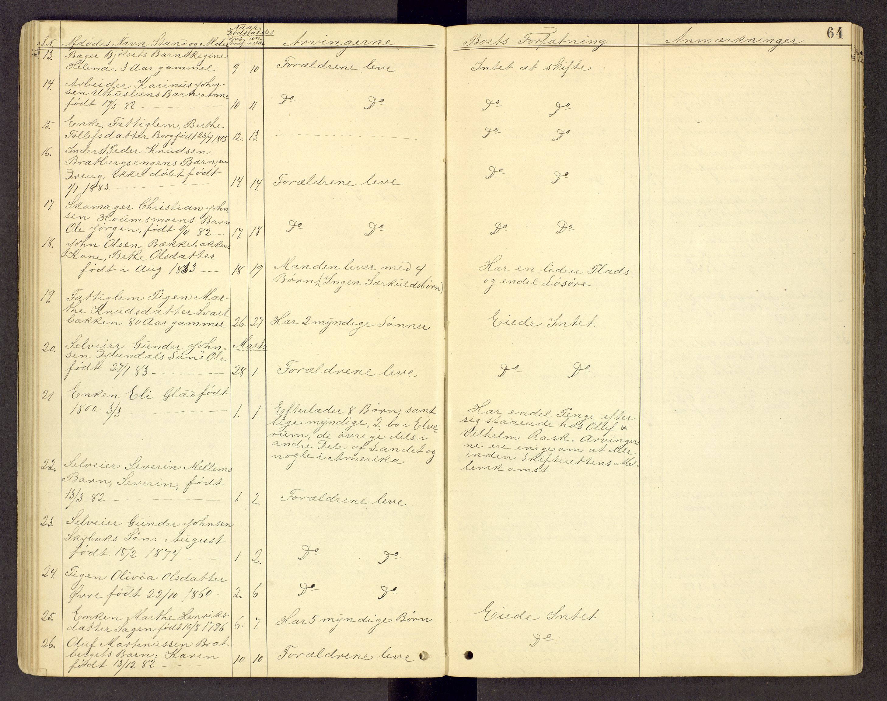 Sør-Østerdal sorenskriveri, AV/SAH-TING-018/J/Jg/L0003: Dødsfallsjournal, 1874-1889, p. 64