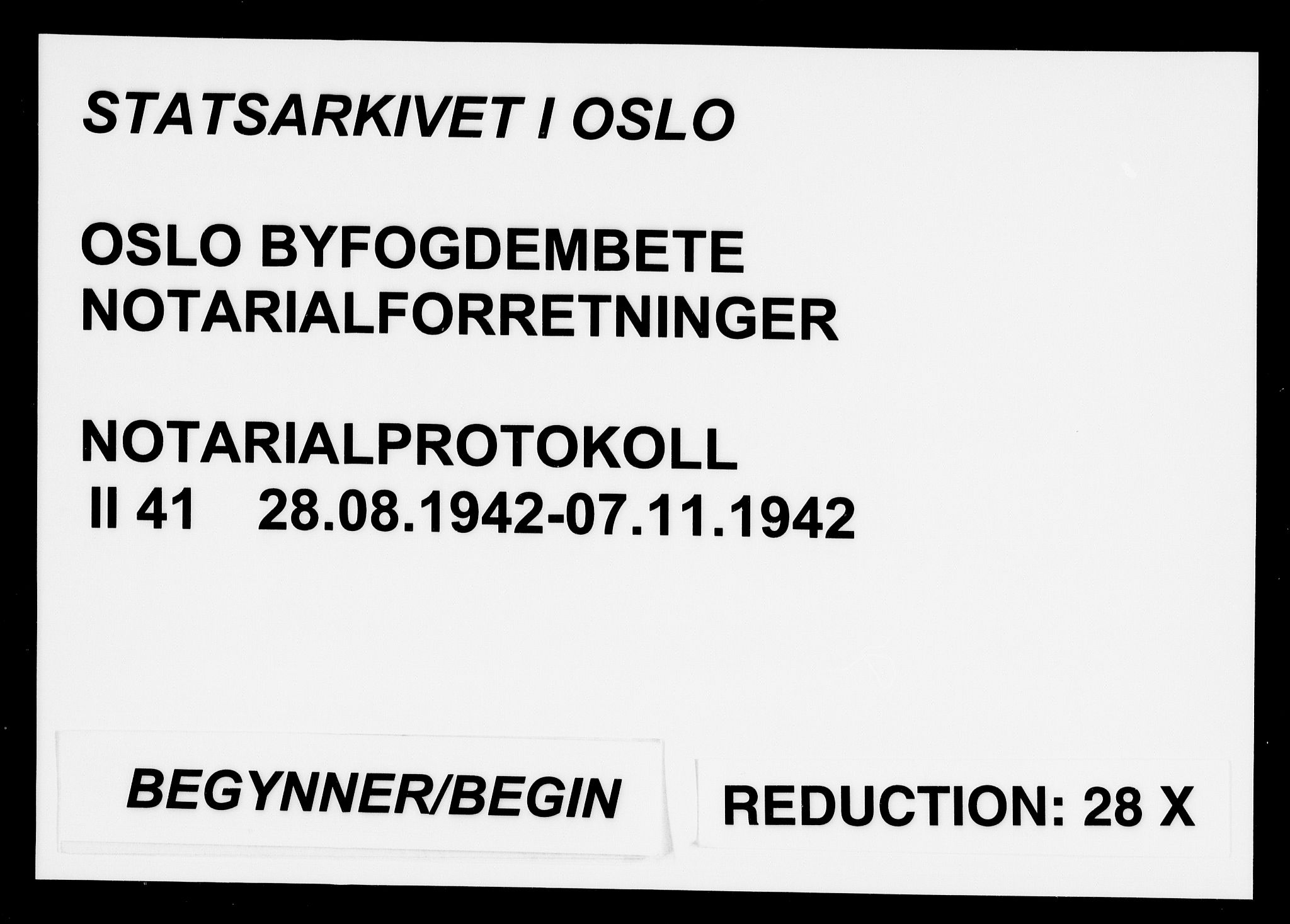 Oslo byfogd avd. I, SAO/A-10220/L/Lb/Lbb/L0041: Notarialprotokoll, rekke II: Vigsler, 1942