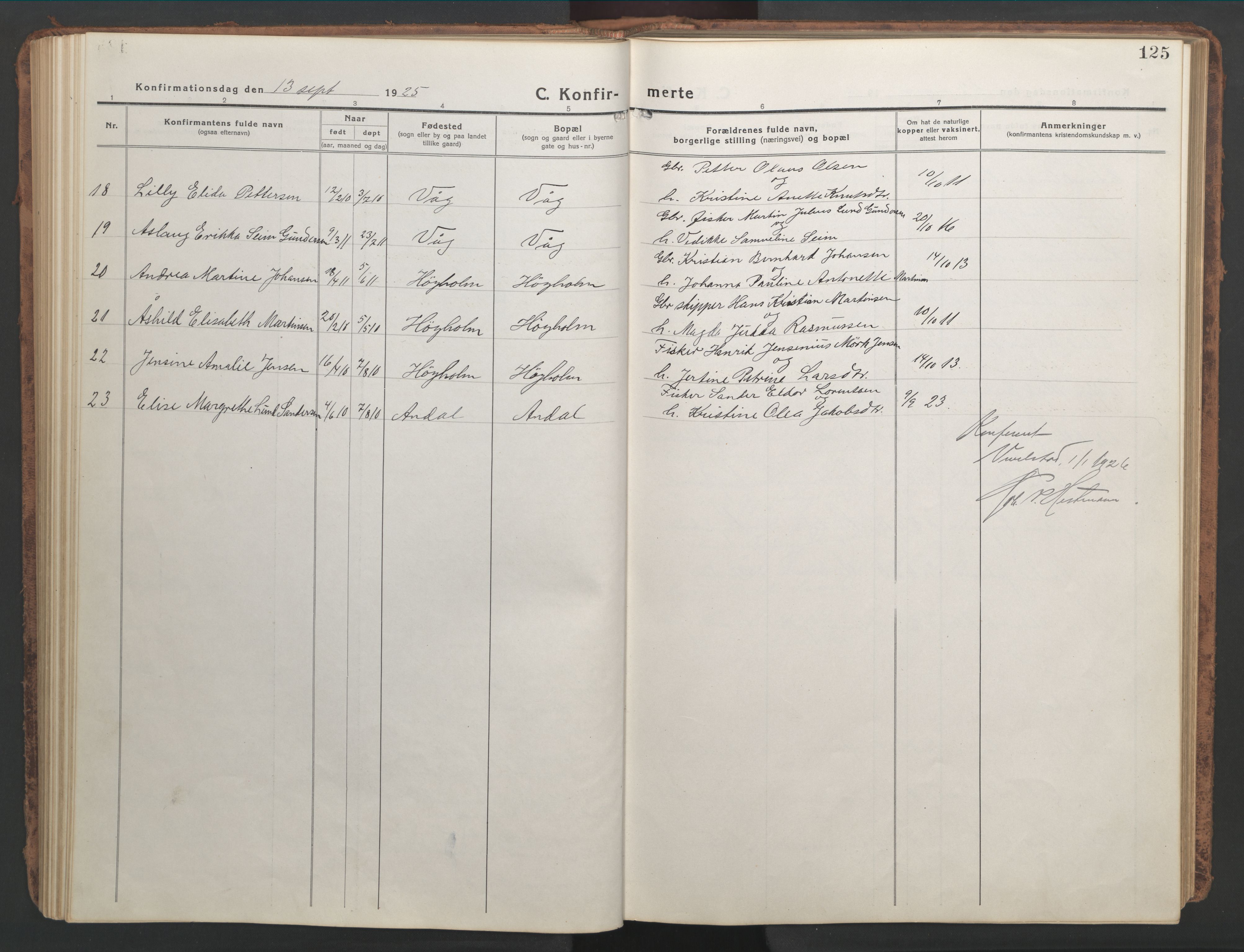 Ministerialprotokoller, klokkerbøker og fødselsregistre - Nordland, AV/SAT-A-1459/819/L0278: Parish register (copy) no. 819C04, 1917-1967, p. 125