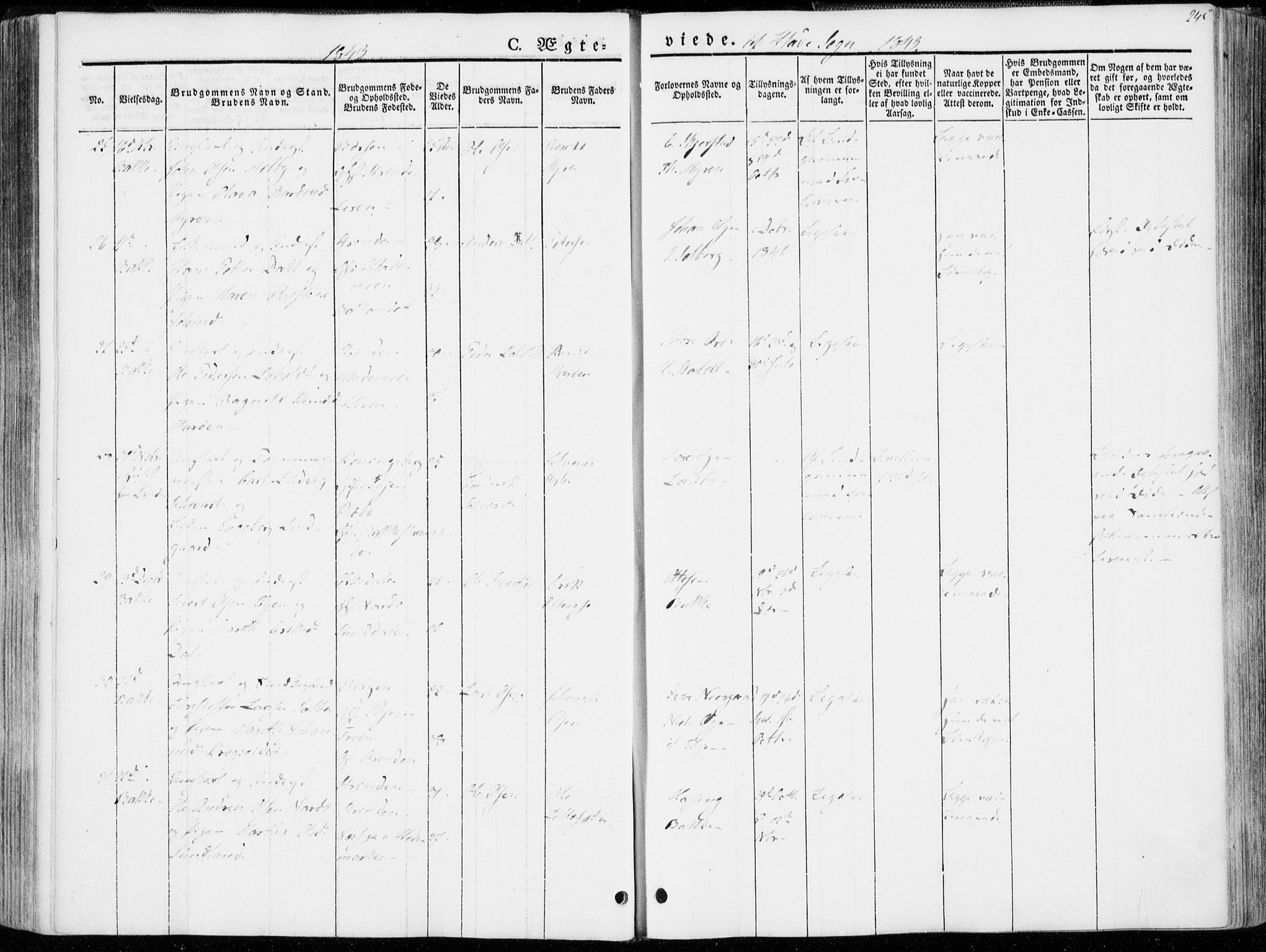 Ministerialprotokoller, klokkerbøker og fødselsregistre - Sør-Trøndelag, SAT/A-1456/606/L0290: Parish register (official) no. 606A05, 1841-1847, p. 245