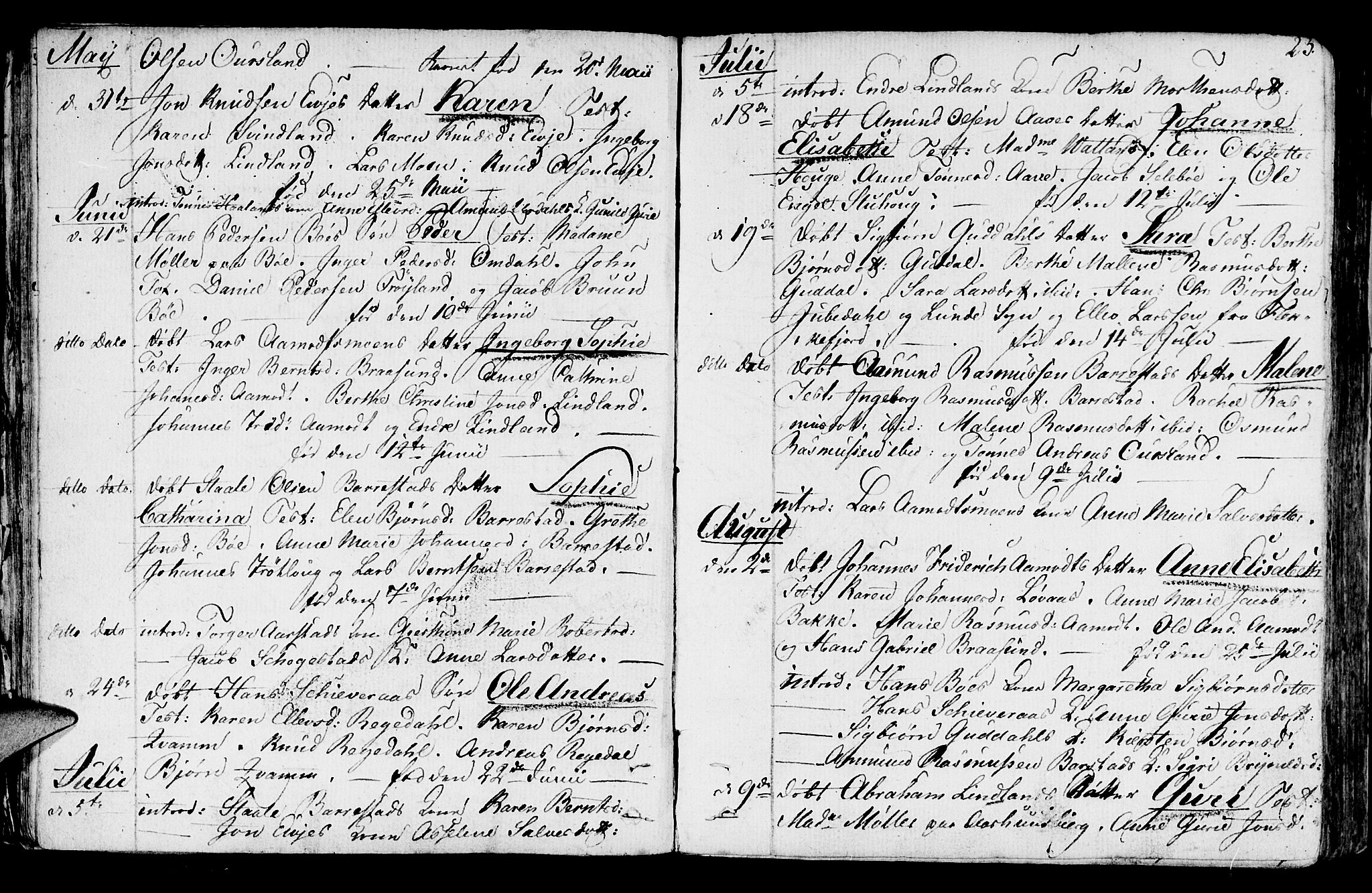 Sokndal sokneprestkontor, AV/SAST-A-101808: Parish register (official) no. A 5, 1806-1826, p. 23