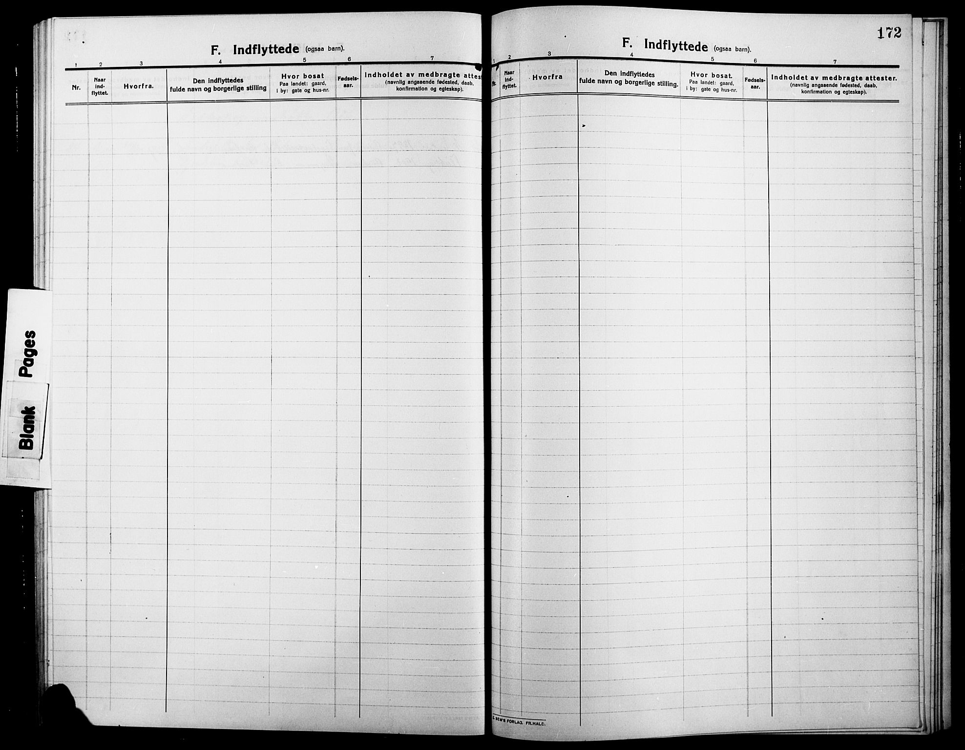 Søndre Land prestekontor, AV/SAH-PREST-122/L/L0006: Parish register (copy) no. 6, 1912-1925, p. 172