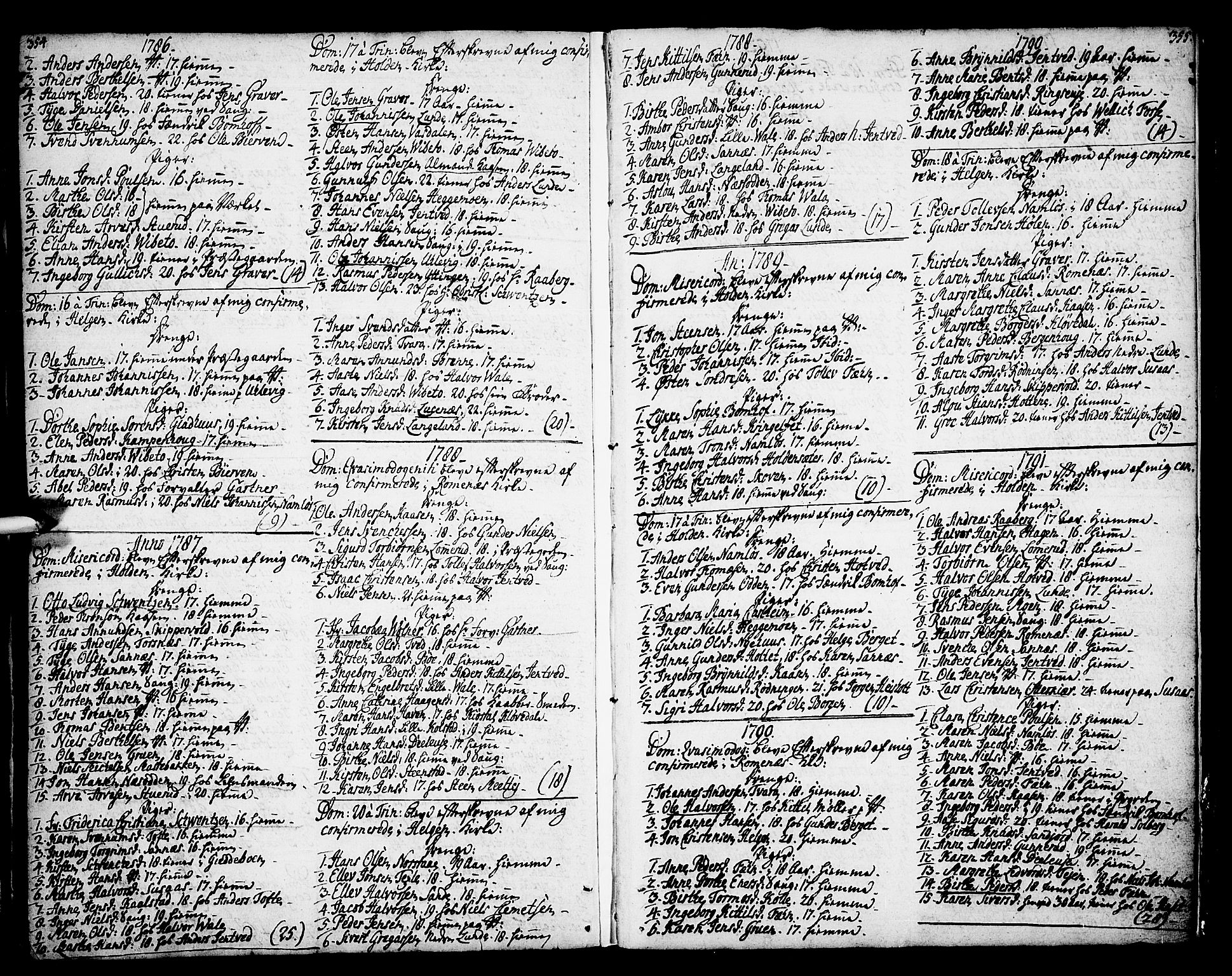 Holla kirkebøker, SAKO/A-272/F/Fa/L0002: Parish register (official) no. 2, 1779-1814, p. 354-355