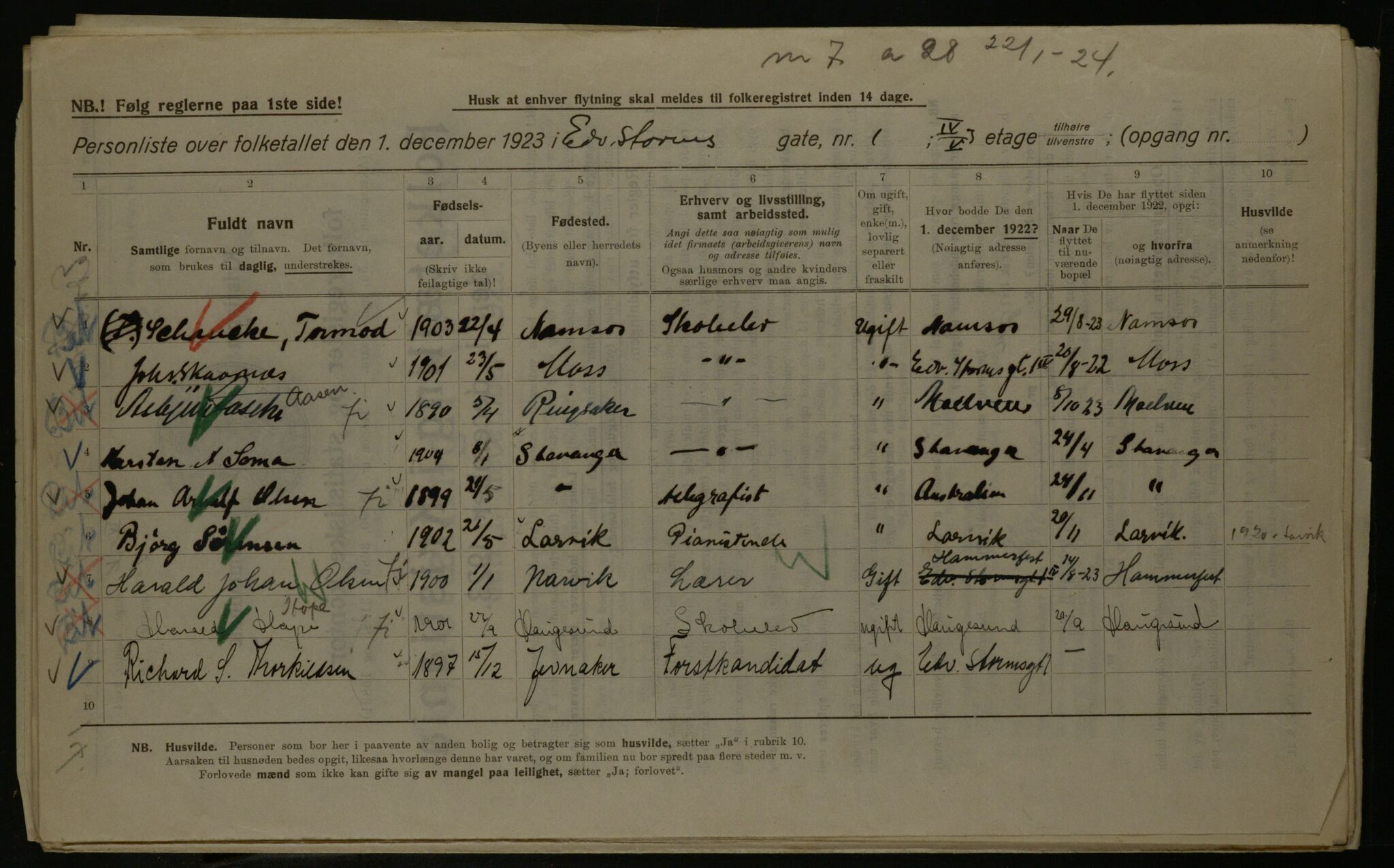 OBA, Municipal Census 1923 for Kristiania, 1923, p. 20891