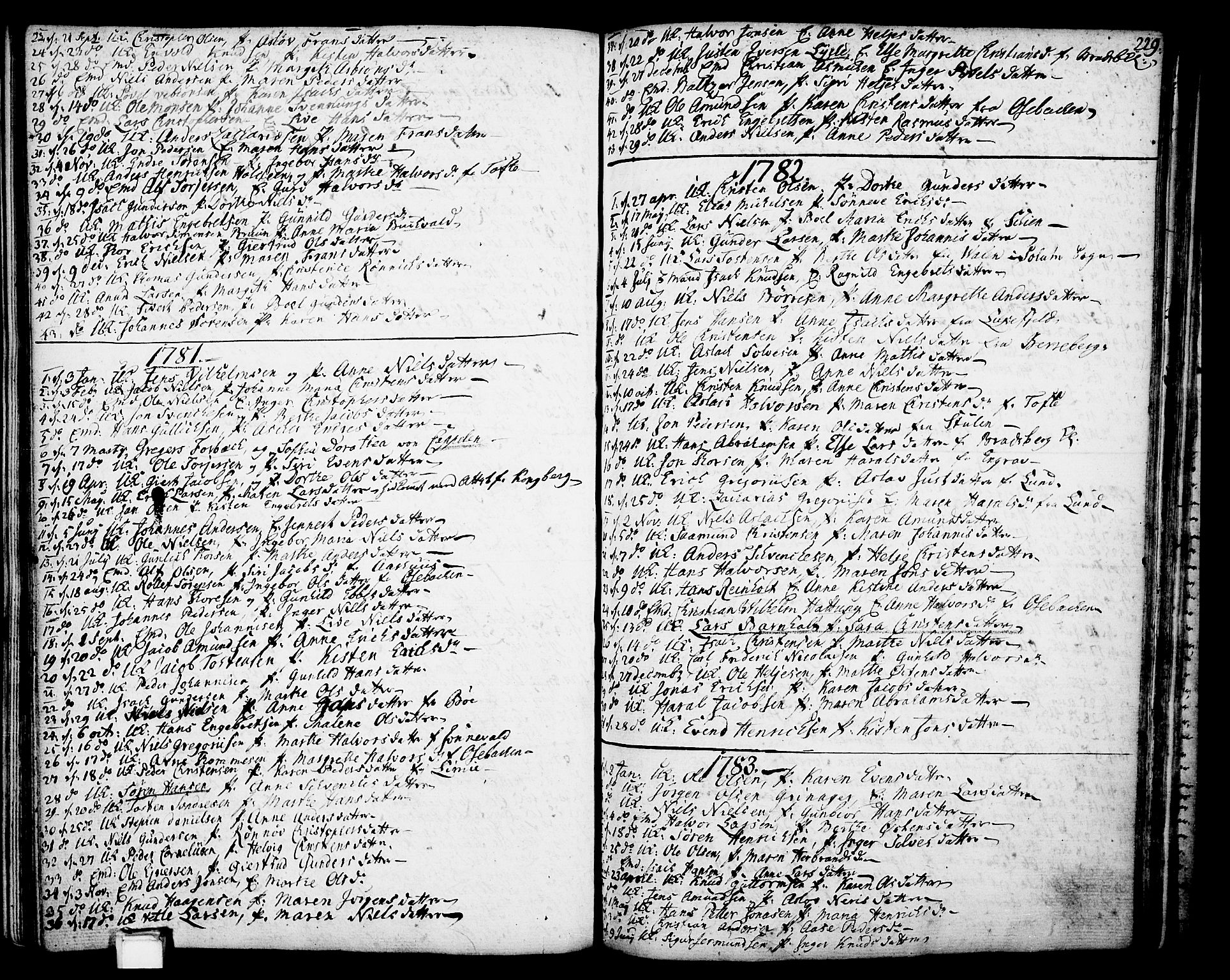 Gjerpen kirkebøker, SAKO/A-265/F/Fa/L0002: Parish register (official) no. I 2, 1747-1795, p. 229