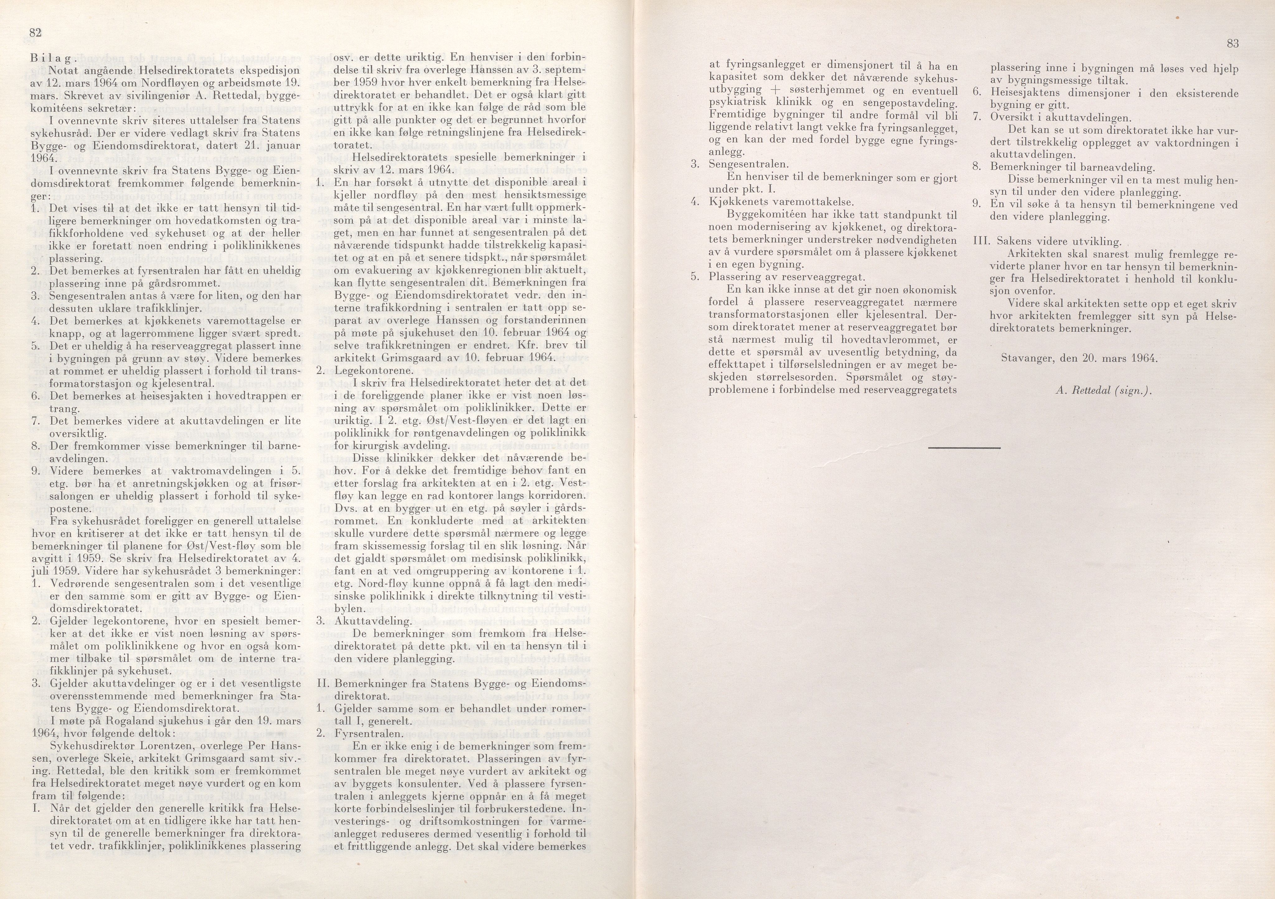 Rogaland fylkeskommune - Fylkesrådmannen , IKAR/A-900/A/Aa/Aaa/L0084: Møtebok , 1964, p. 82-83