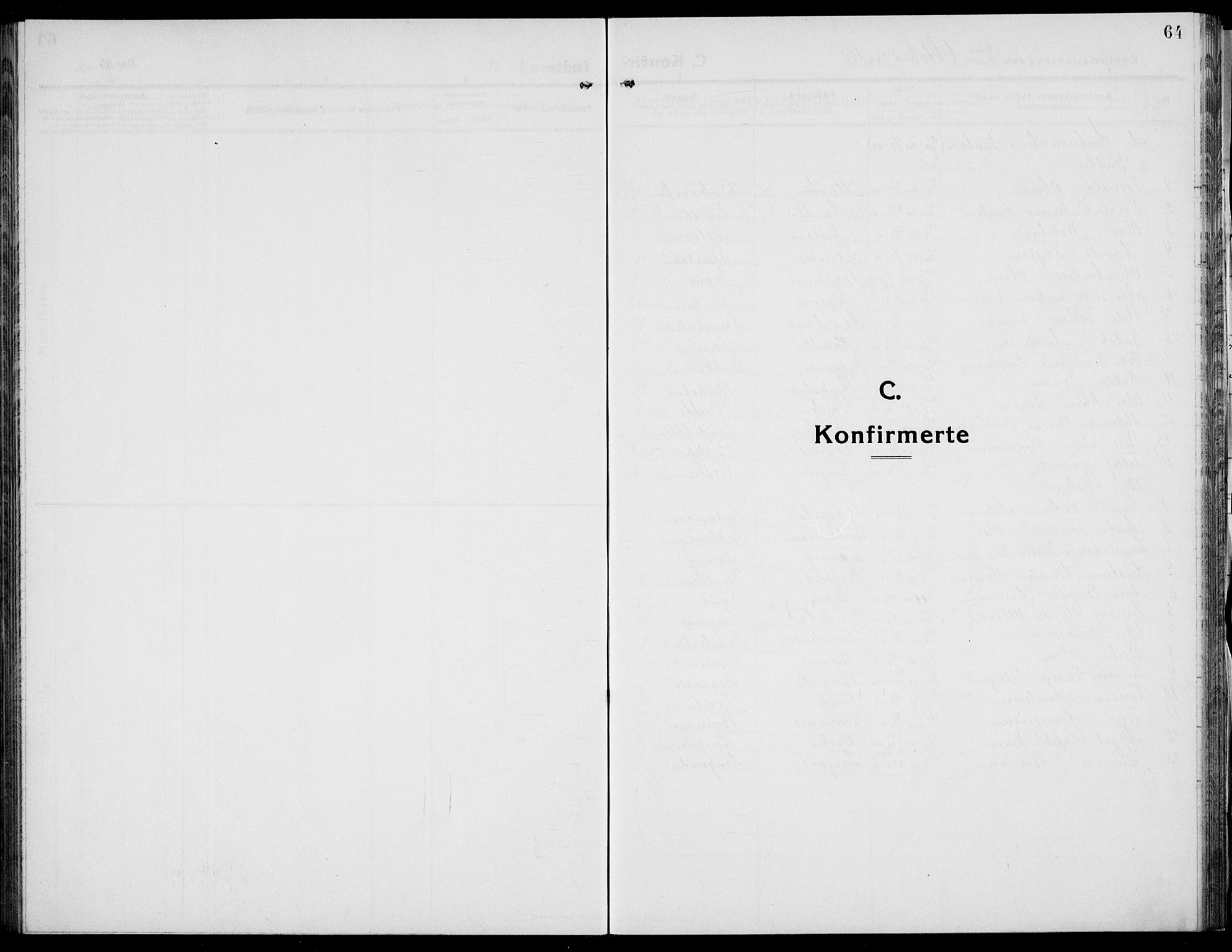 Austre Moland sokneprestkontor, SAK/1111-0001/F/Fb/Fba/L0005: Parish register (copy) no. B 4b, 1914-1935, p. 64