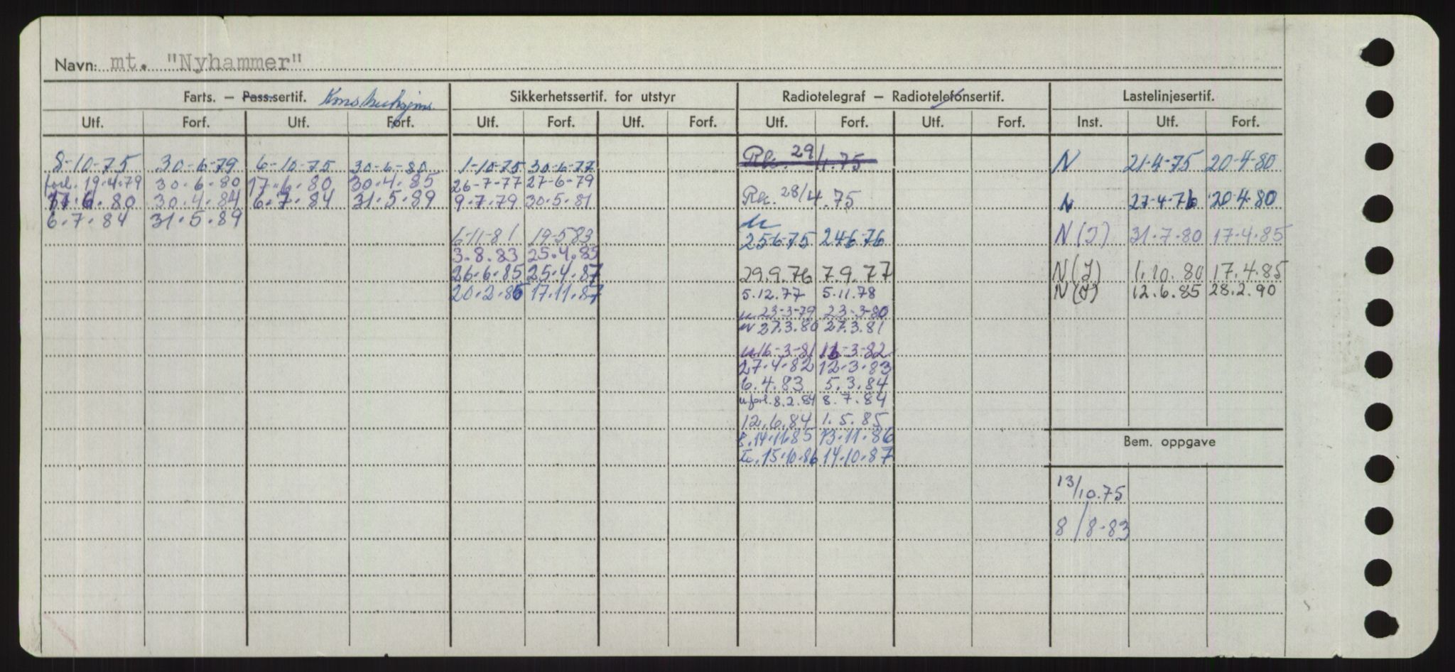 Sjøfartsdirektoratet med forløpere, Skipsmålingen, RA/S-1627/H/Hd/L0027: Fartøy, Norhop-Nør, p. 426