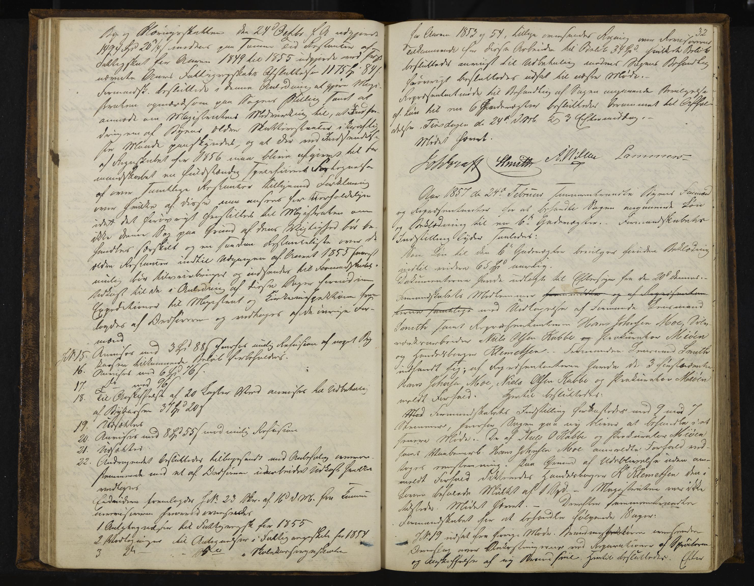 Kongsberg formannskap og sentraladministrasjon, IKAK/0604021-1/A/L0003: Møtebok med register, 1856-1861, p. 32