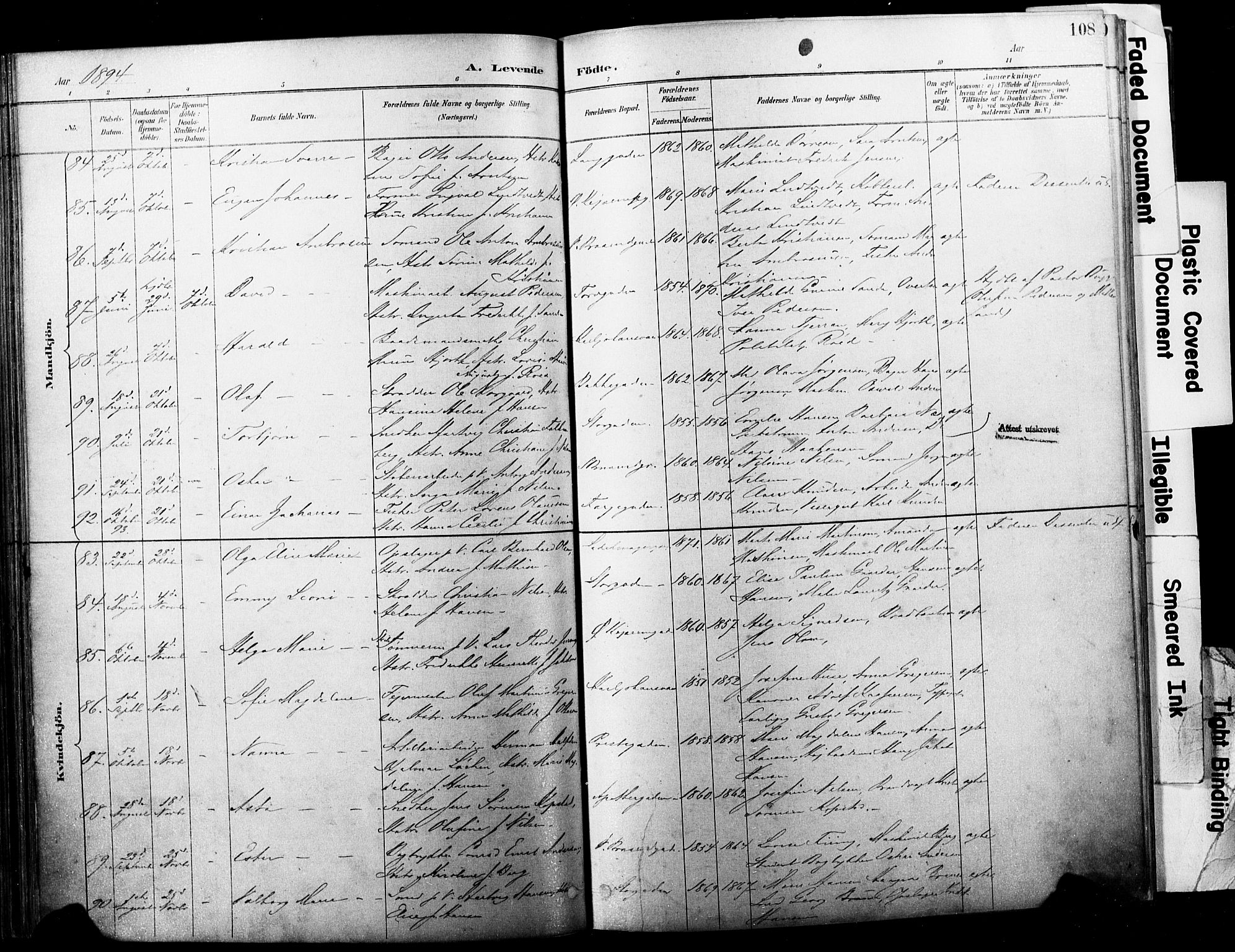 Horten kirkebøker, AV/SAKO-A-348/F/Fa/L0004: Parish register (official) no. 4, 1888-1895, p. 108