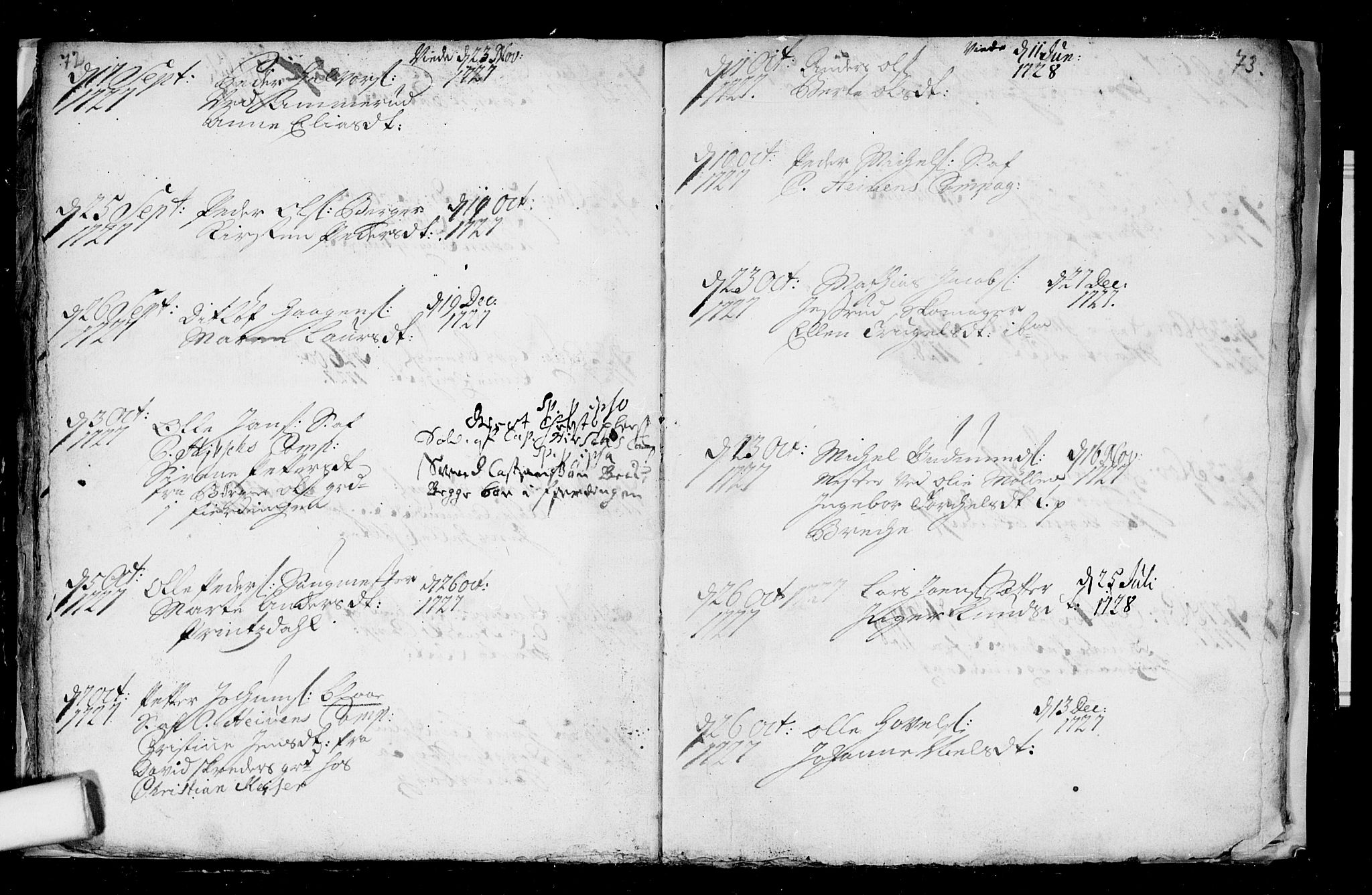 Aker prestekontor kirkebøker, SAO/A-10861/F/L0003: Parish register (official) no. 3, 1723-1731, p. 72-73