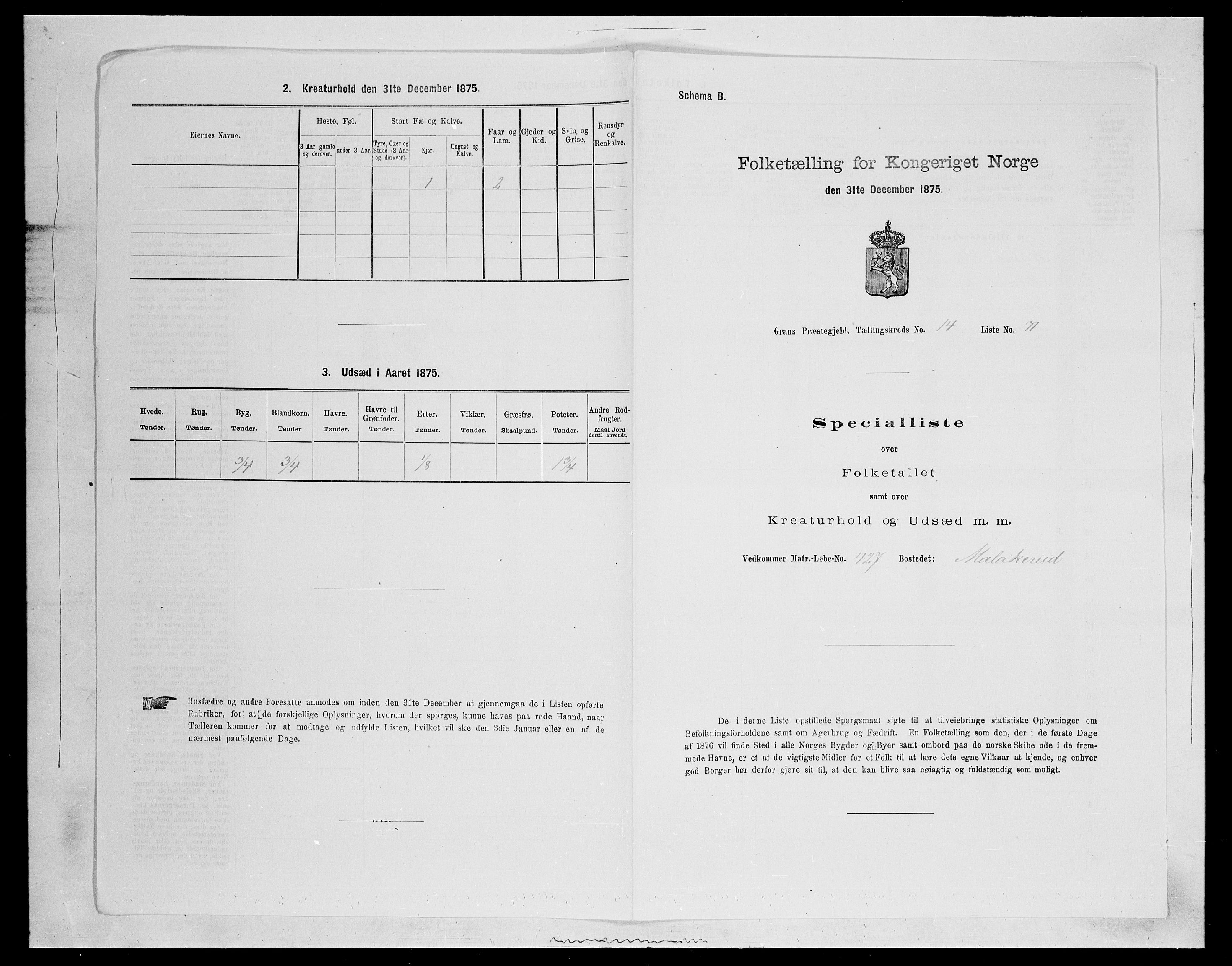SAH, 1875 census for 0534P Gran, 1875, p. 2671