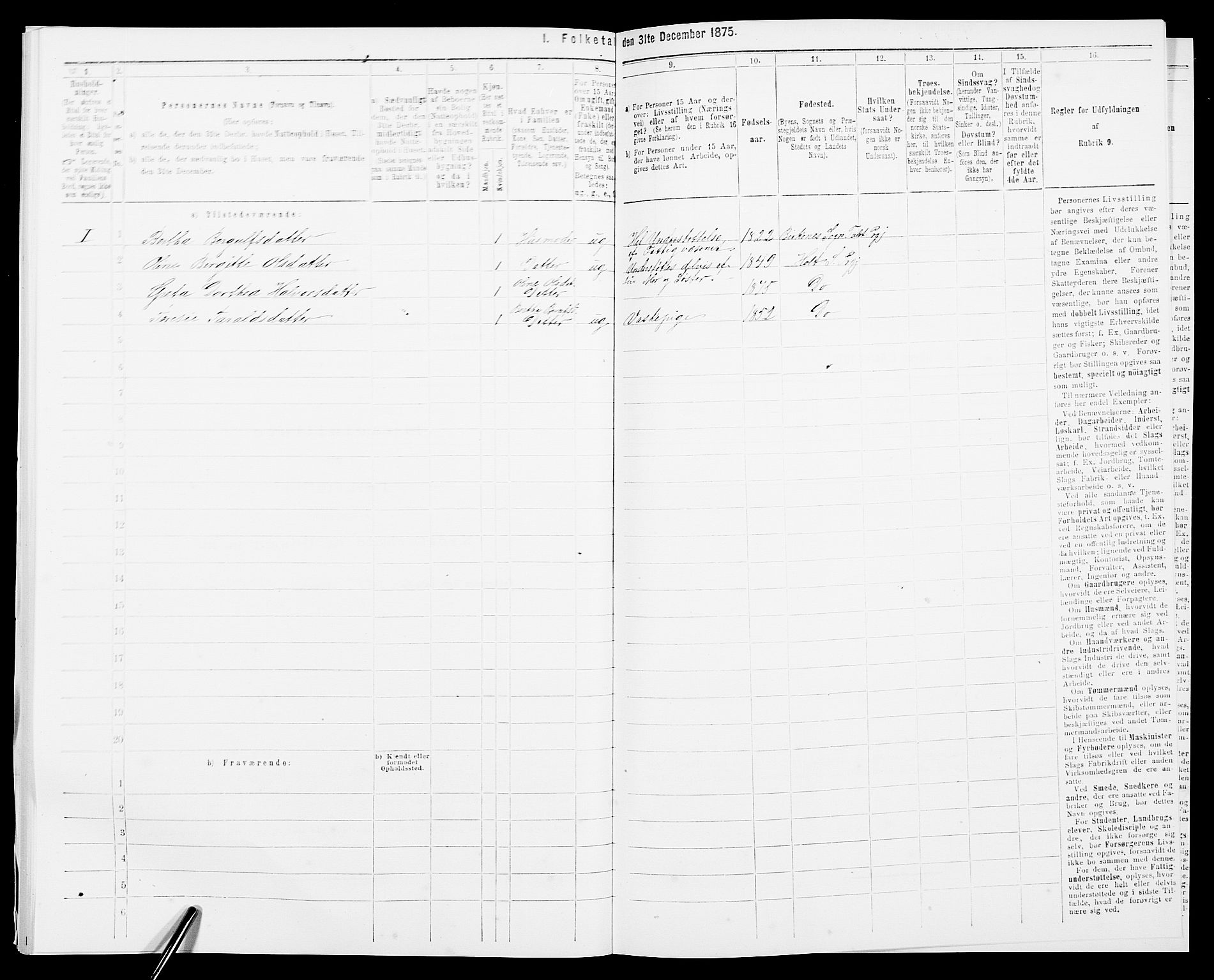 SAK, 1875 census for 0914L Holt/Holt, 1875, p. 952