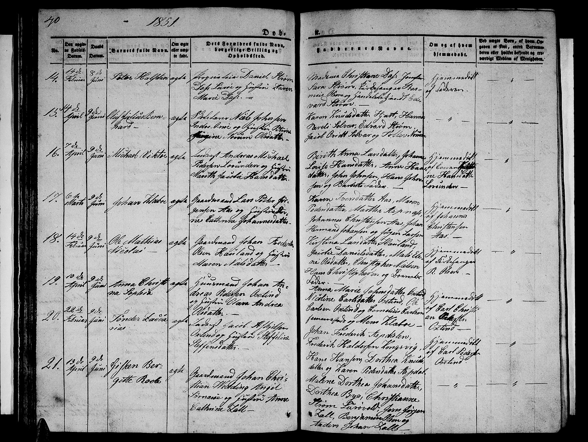 Ministerialprotokoller, klokkerbøker og fødselsregistre - Nordland, AV/SAT-A-1459/839/L0572: Parish register (copy) no. 839C02, 1841-1873, p. 40