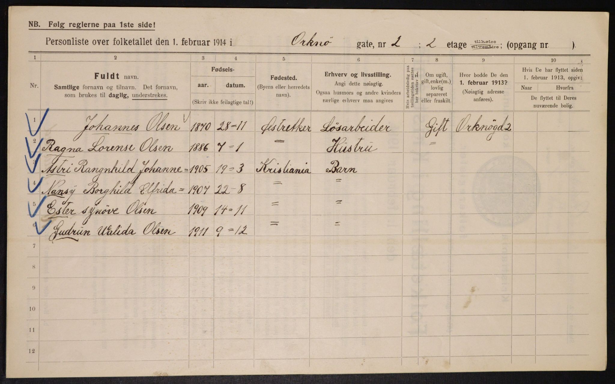 OBA, Municipal Census 1913 for Kristiania, 1913, p. 76029