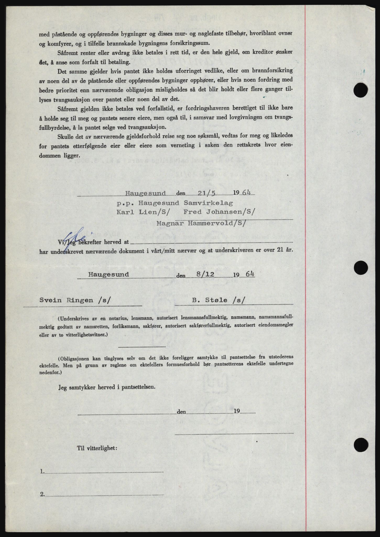 Haugesund tingrett, SAST/A-101415/01/II/IIC/L0053: Mortgage book no. B 53, 1965-1965, Diary no: : 4/1965