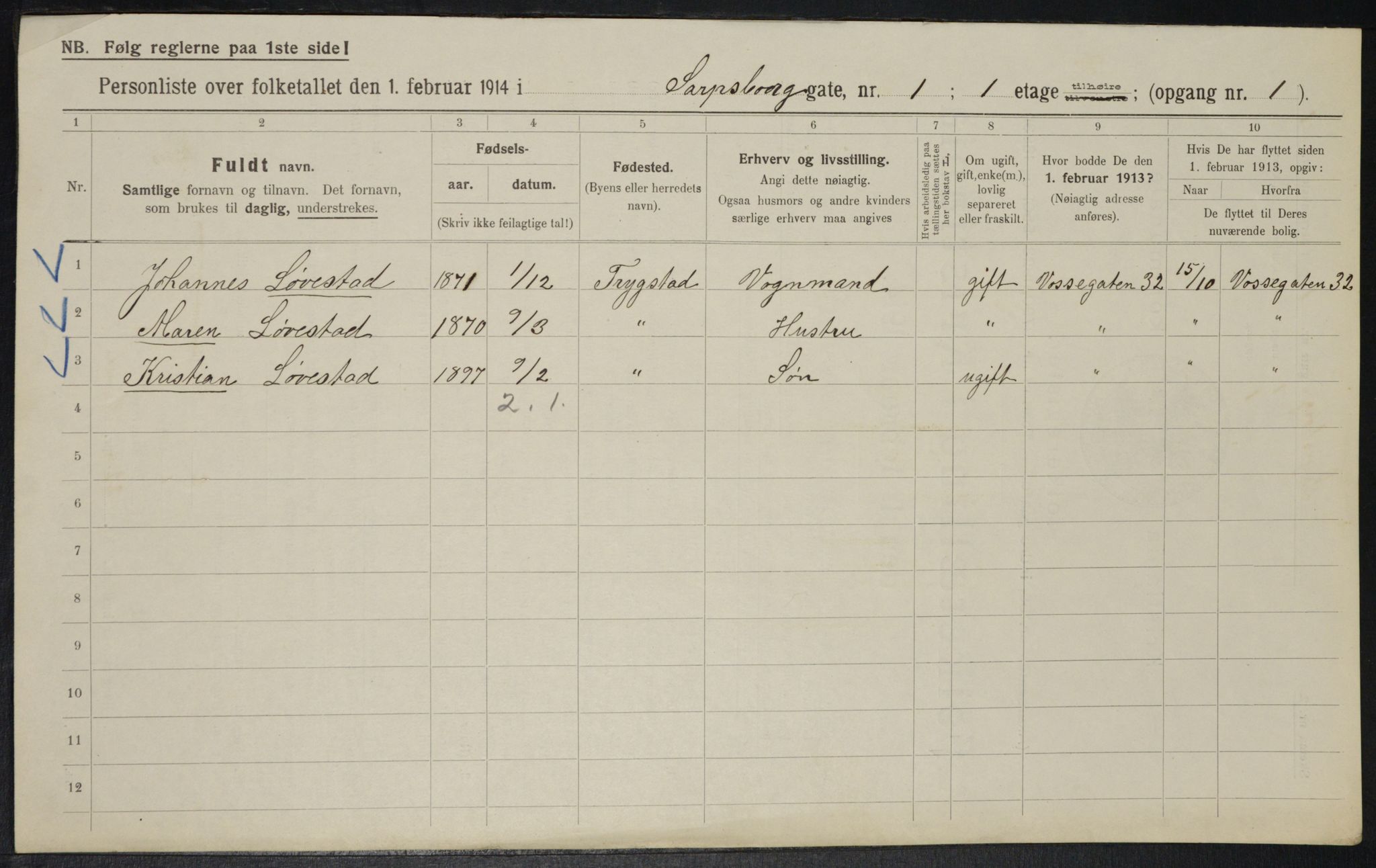 OBA, Municipal Census 1914 for Kristiania, 1914, p. 88948