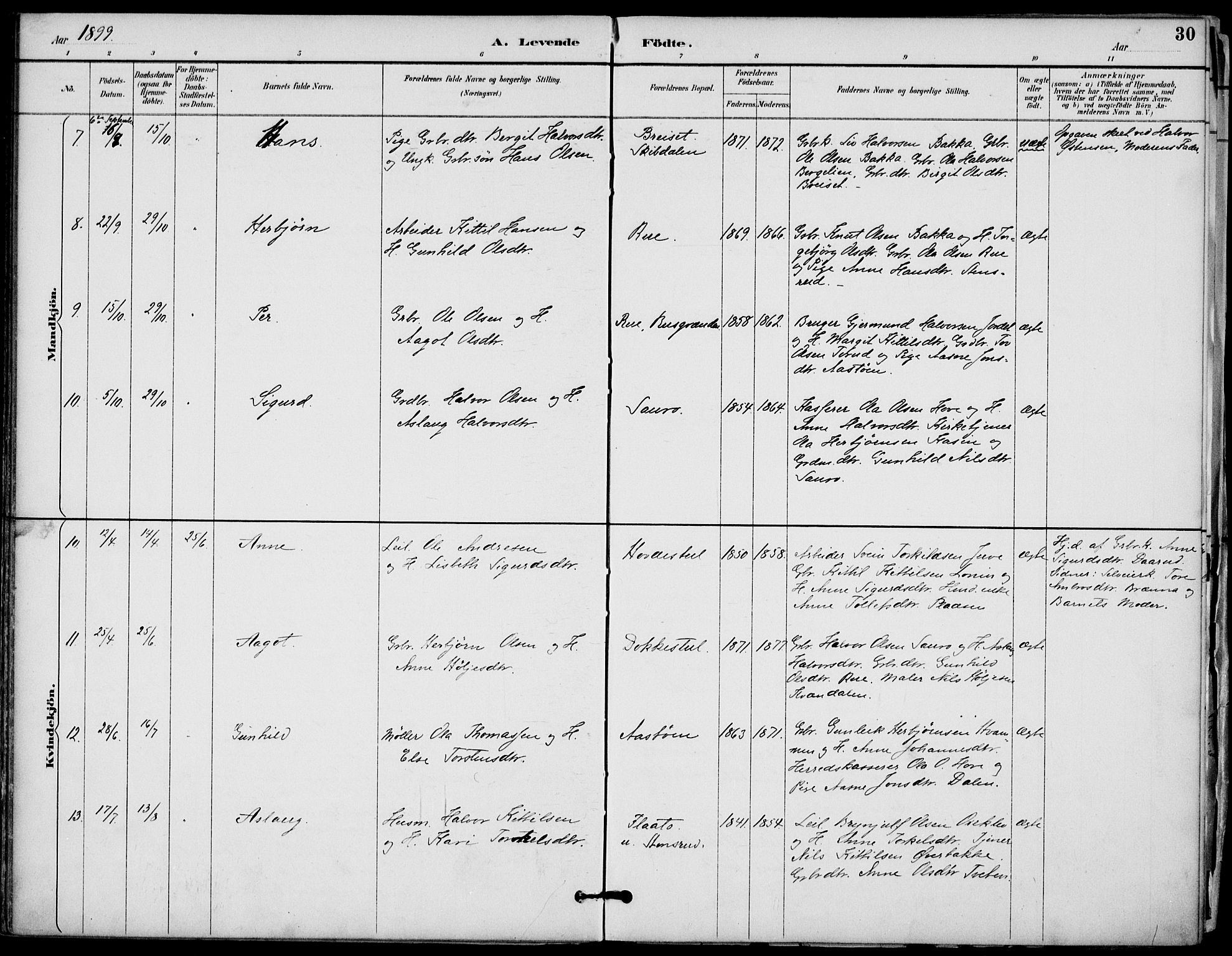 Gransherad kirkebøker, SAKO/A-267/F/Fb/L0005: Parish register (official) no. II 5, 1887-1916, p. 30