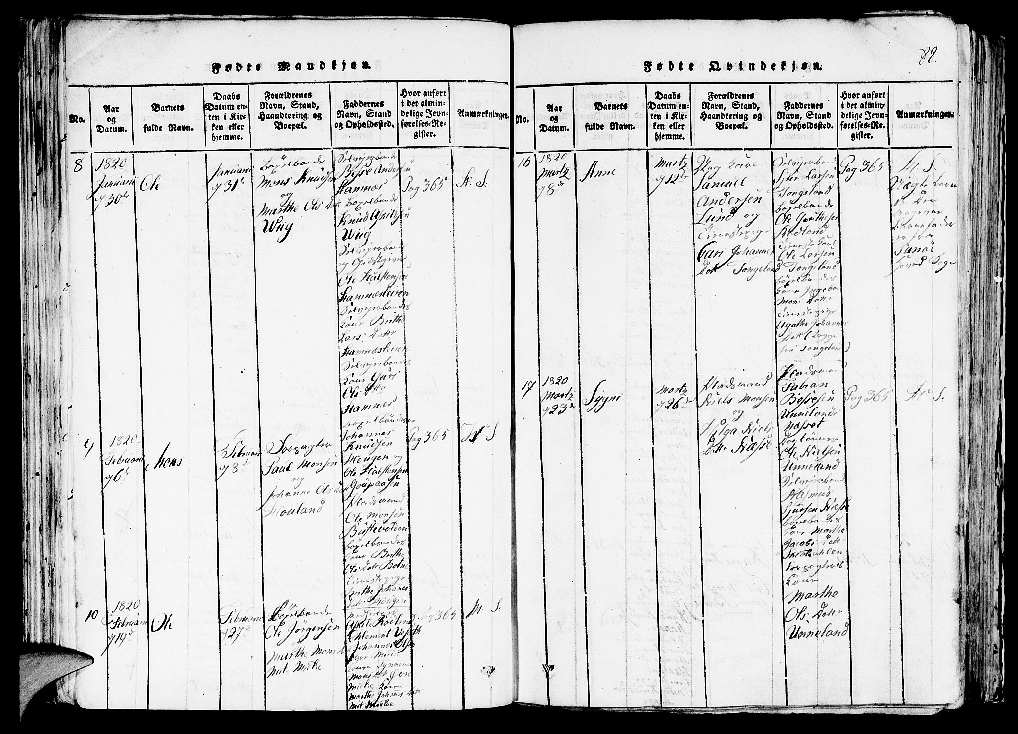 Haus sokneprestembete, AV/SAB-A-75601/H/Haa: Parish register (official) no. A 12, 1816-1821, p. 88