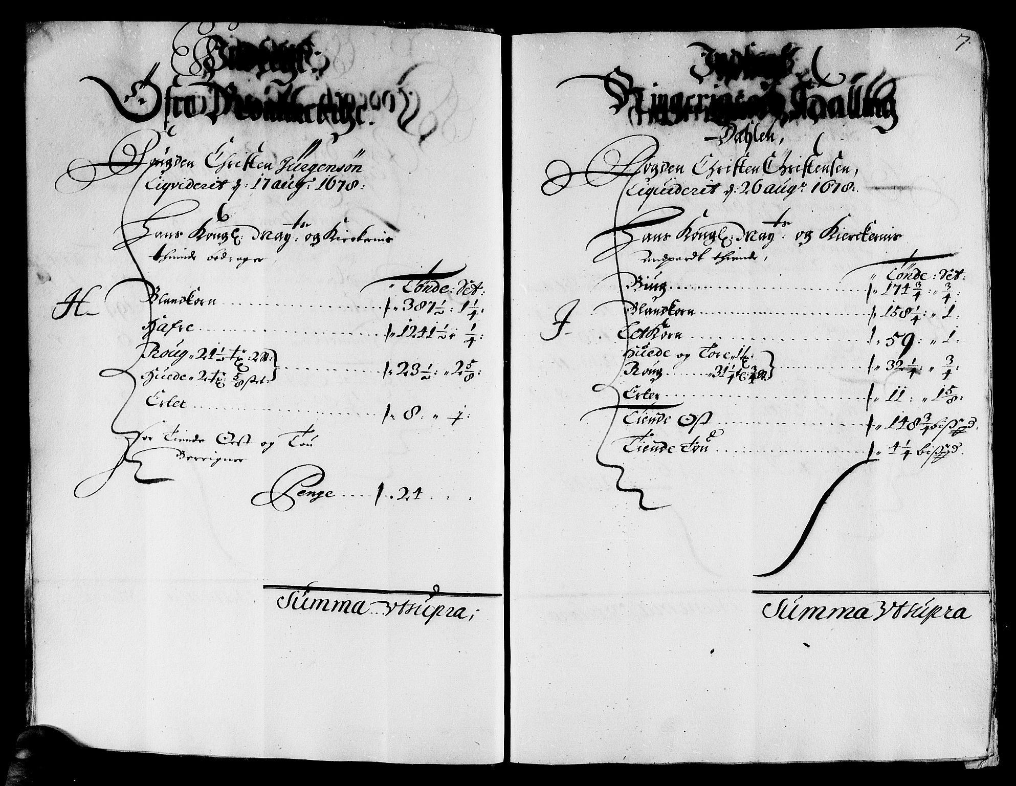 Rentekammeret inntil 1814, Reviderte regnskaper, Stiftamtstueregnskaper, Landkommissariatet på Akershus og Akershus stiftamt, AV/RA-EA-5869/R/Rb/L0132: Akershus stiftamt, 1672-1677