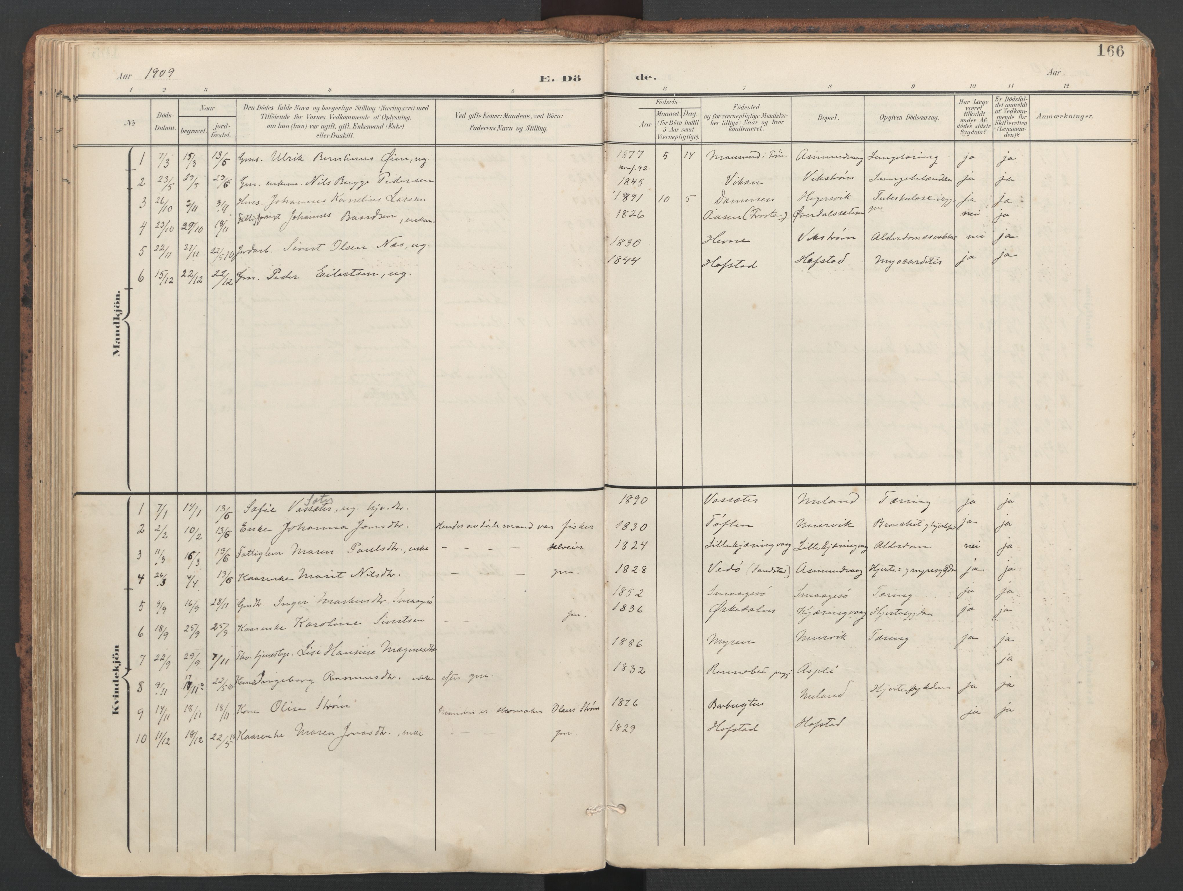 Ministerialprotokoller, klokkerbøker og fødselsregistre - Sør-Trøndelag, SAT/A-1456/634/L0537: Parish register (official) no. 634A13, 1896-1922, p. 166