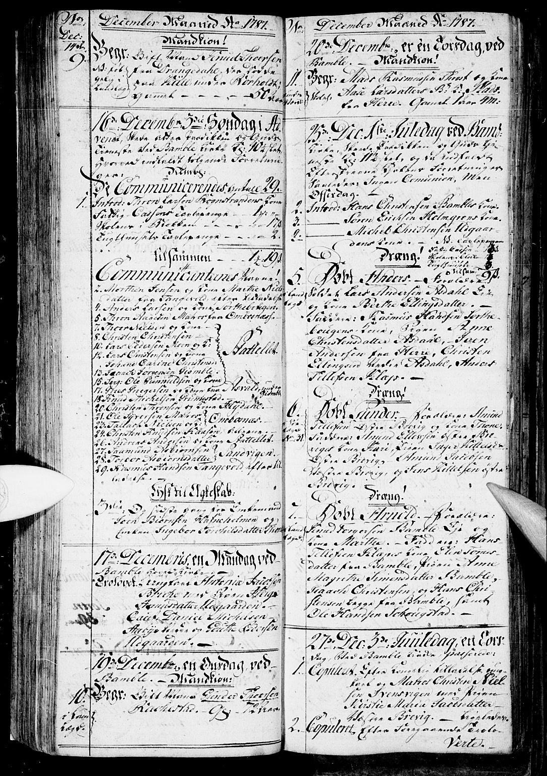 Bamble kirkebøker, AV/SAKO-A-253/G/Ga/L0001: Parish register (copy) no. I 1, 1785-1793