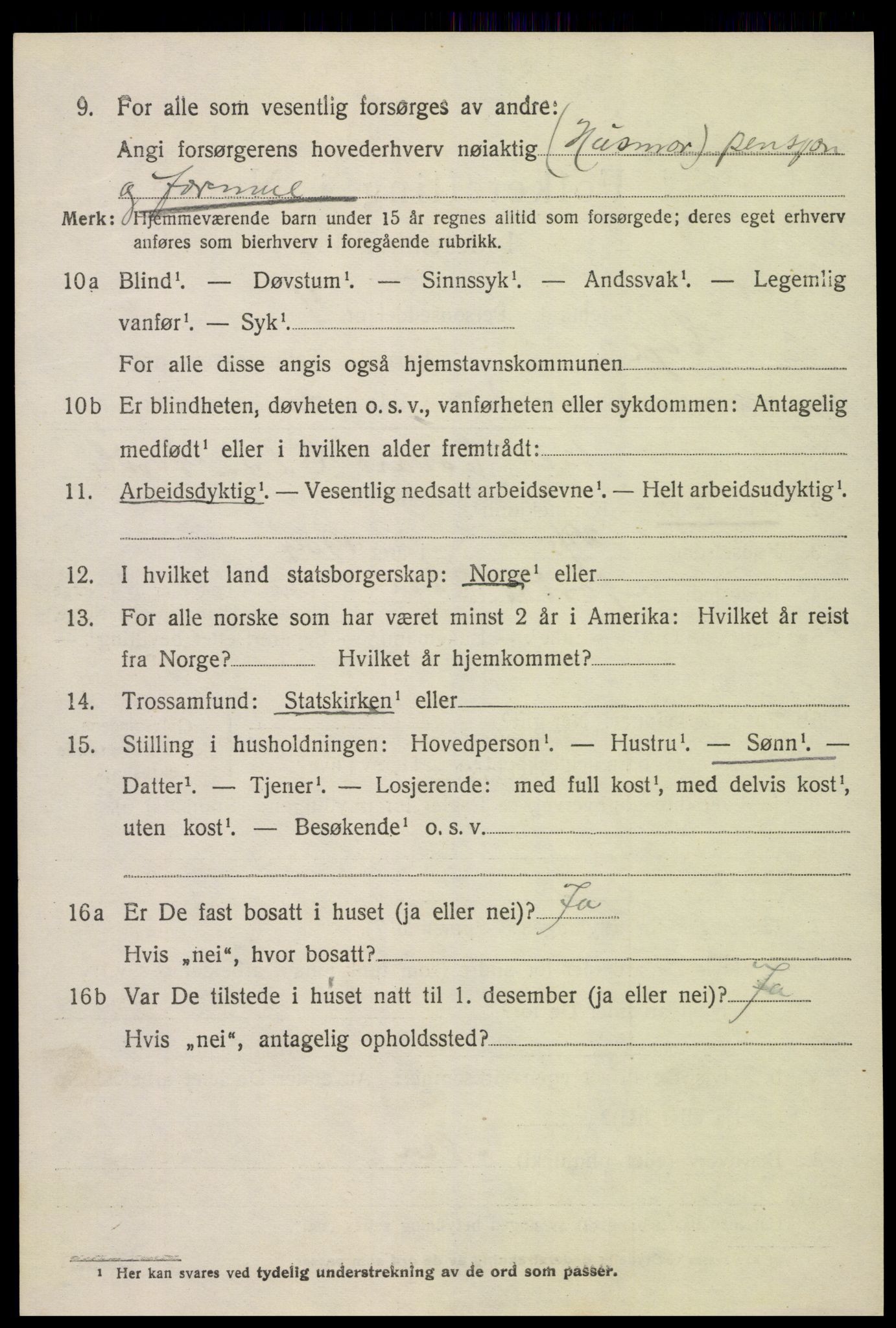 SAK, 1920 census for Evje, 1920, p. 1577