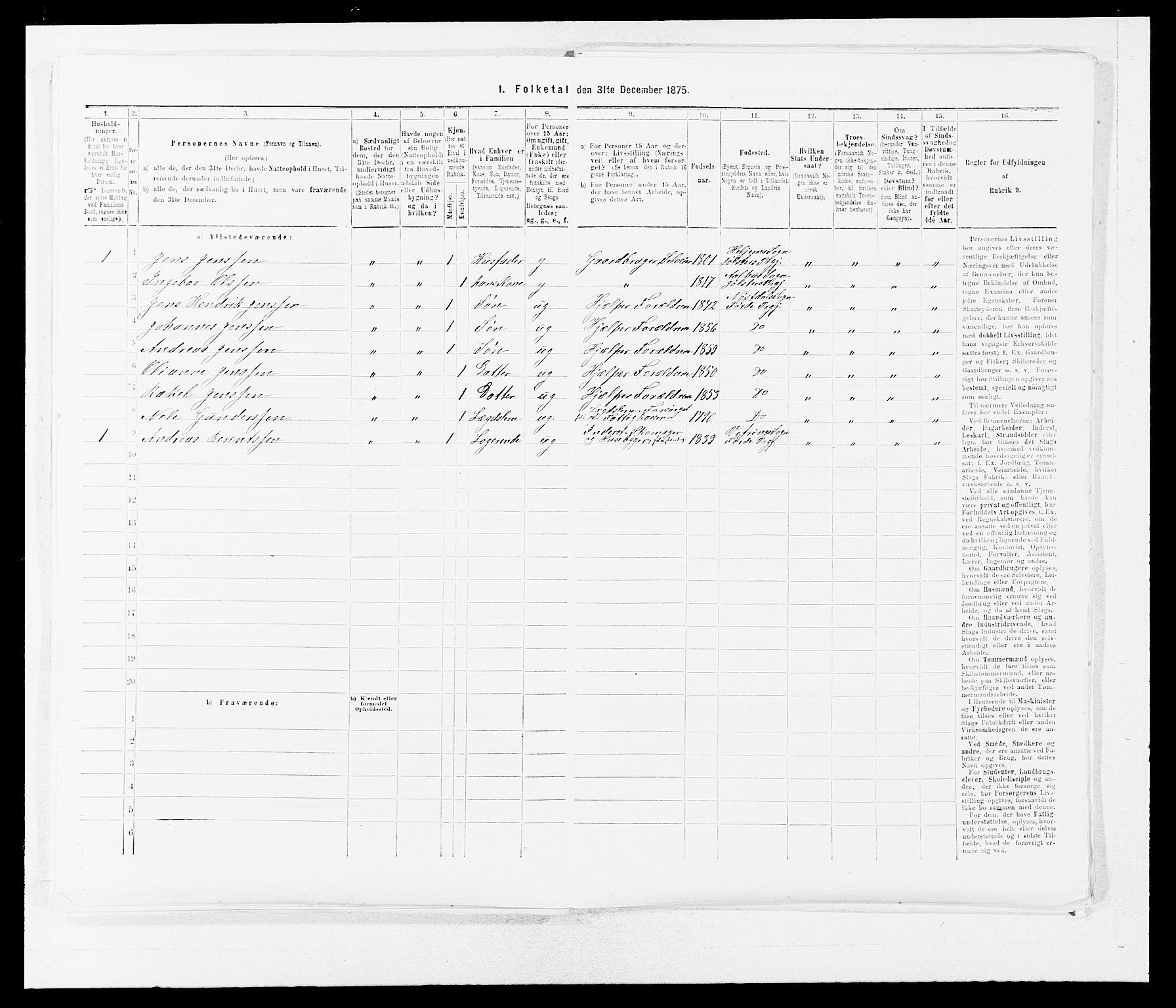 SAB, 1875 census for 1432P Førde, 1875, p. 1046