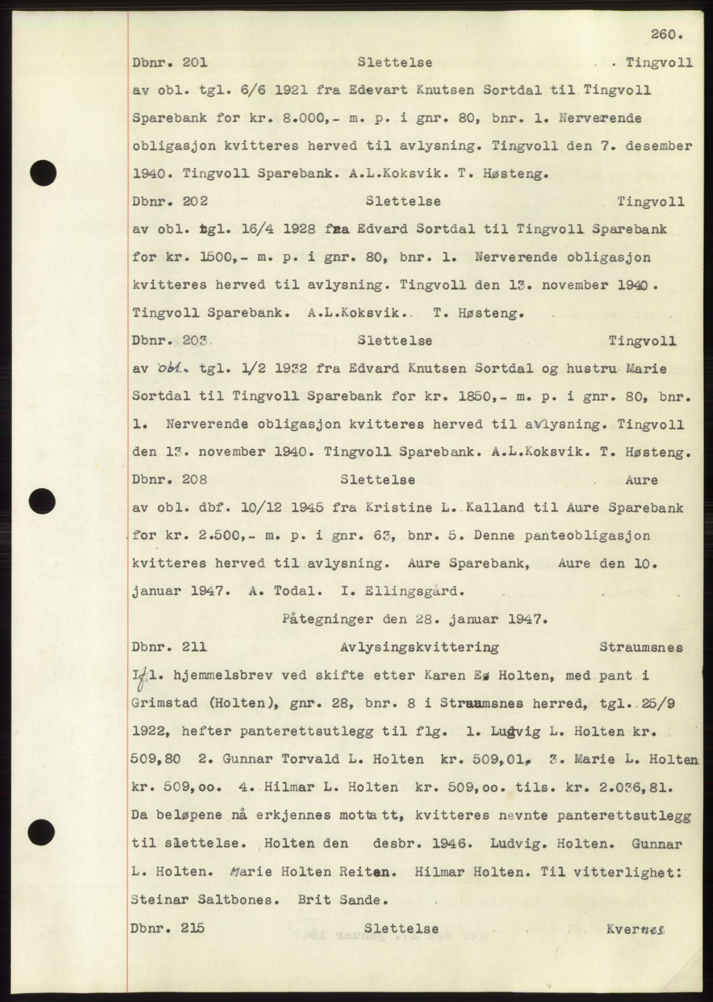 Nordmøre sorenskriveri, SAT/A-4132/1/2/2Ca: Mortgage book no. C82b, 1946-1951, Diary no: : 201/1947