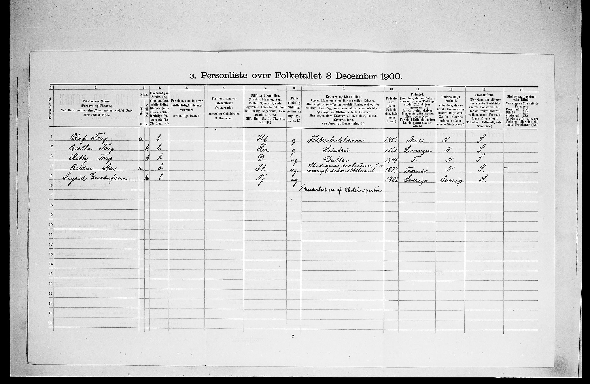 SAO, 1900 census for Kristiania, 1900, p. 26552