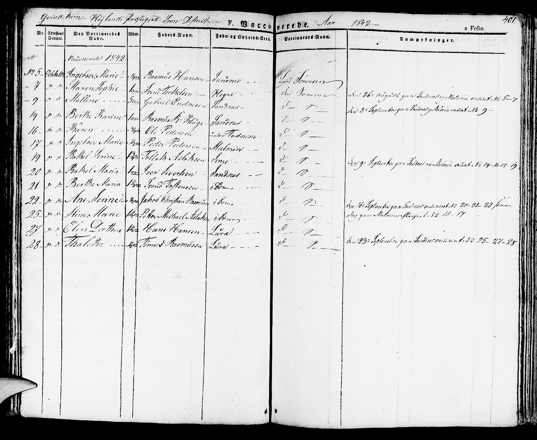 Høyland sokneprestkontor, SAST/A-101799/001/30BA/L0007: Parish register (official) no. A 7 /2, 1825-1841, p. 401