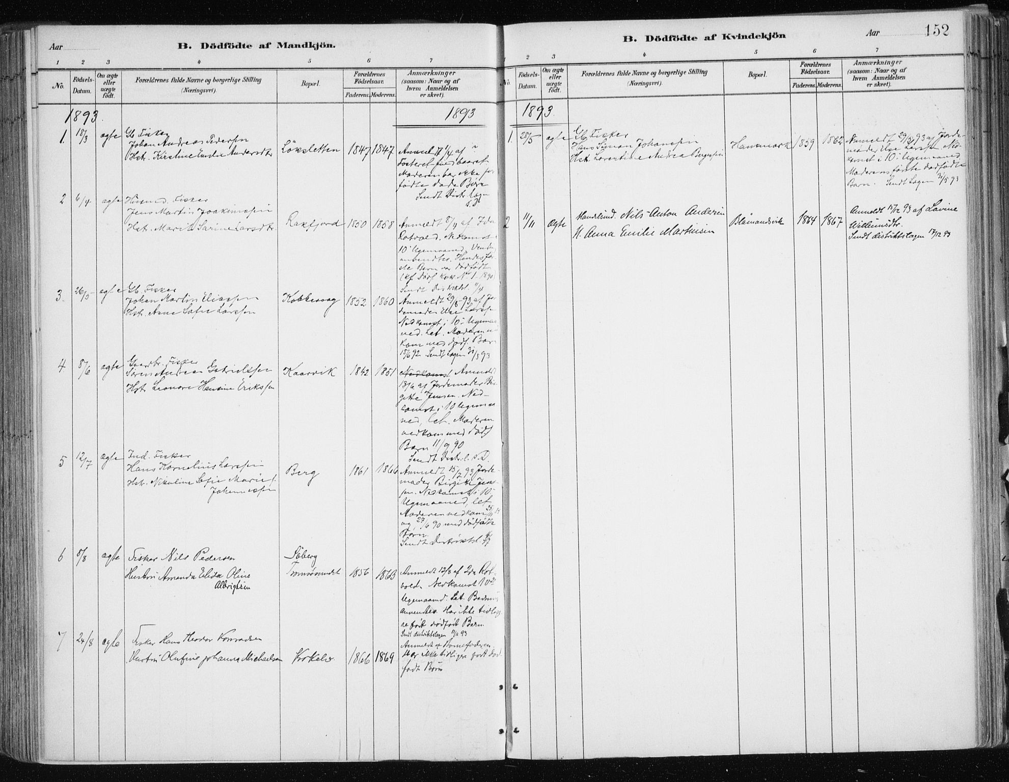Tromsøysund sokneprestkontor, SATØ/S-1304/G/Ga/L0005kirke: Parish register (official) no. 5, 1888-1896, p. 152