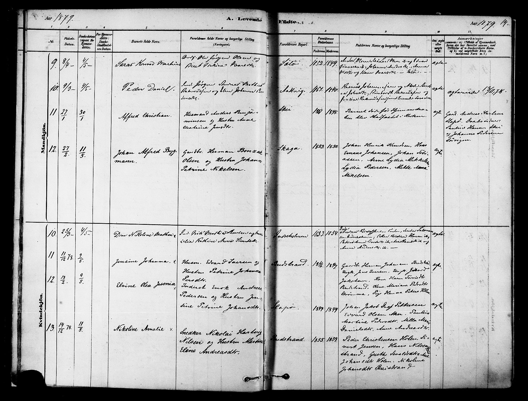 Ministerialprotokoller, klokkerbøker og fødselsregistre - Nordland, SAT/A-1459/834/L0507: Parish register (official) no. 834A05, 1878-1892, p. 19